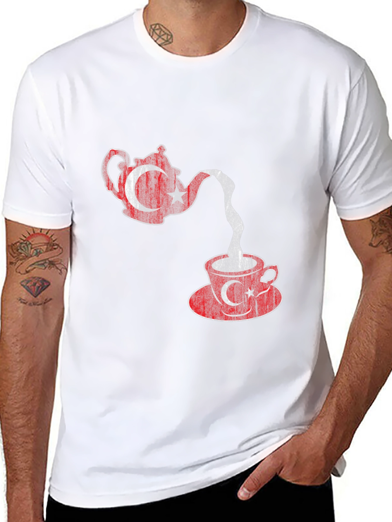 Black Turkey Tea Flag Graphic T-Shirt view 8