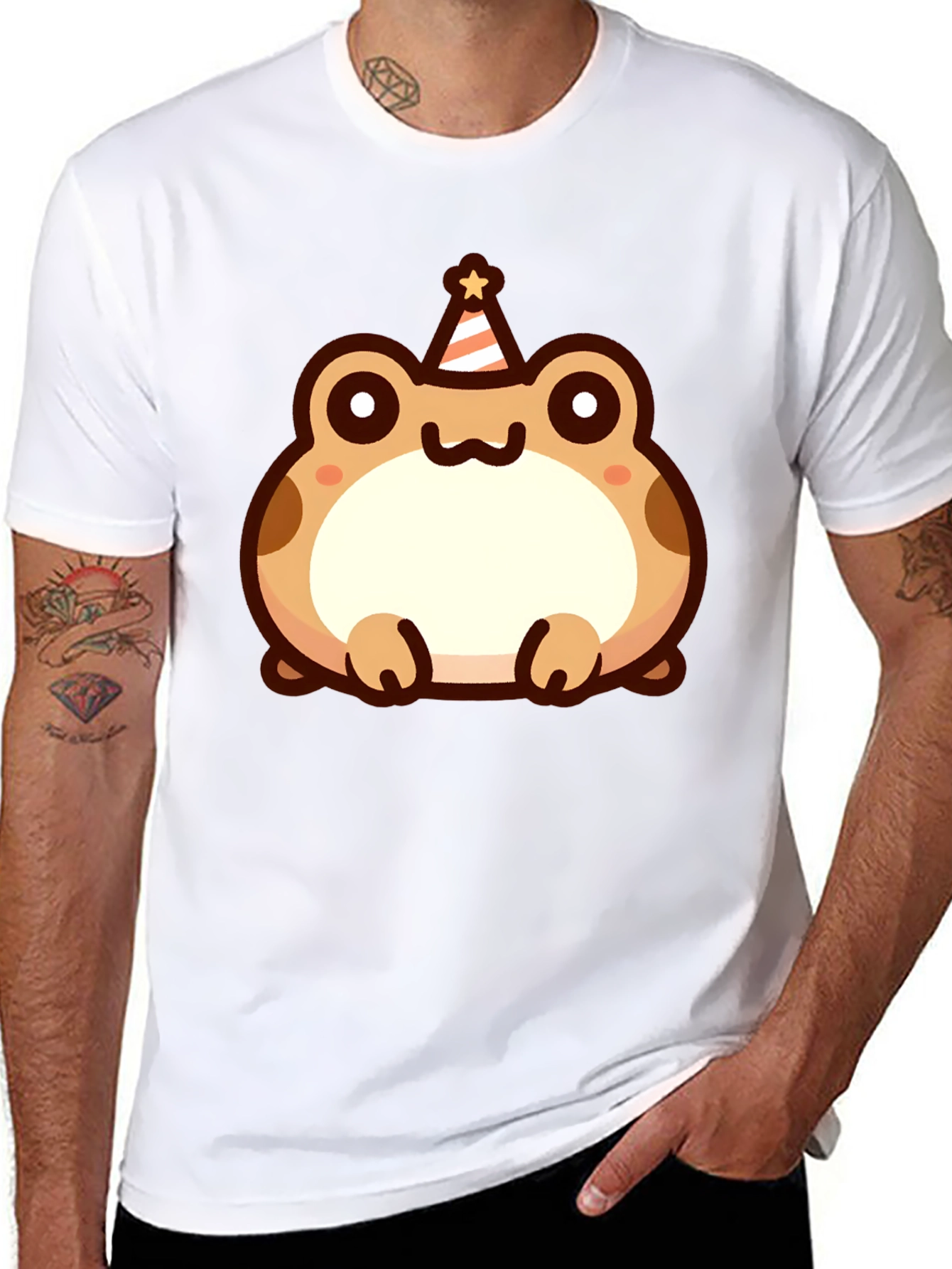 Black Cute Cartoon Frog Birthday T-Shirt view 8