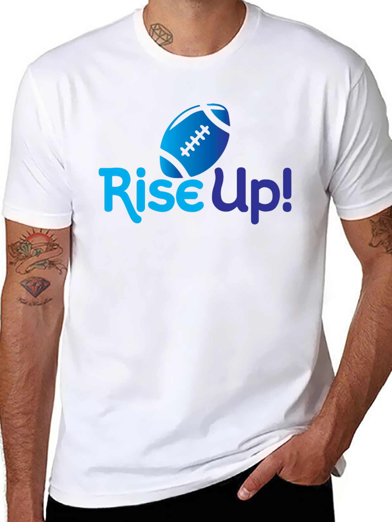 Black Rise Up Football T-Shirt view 8