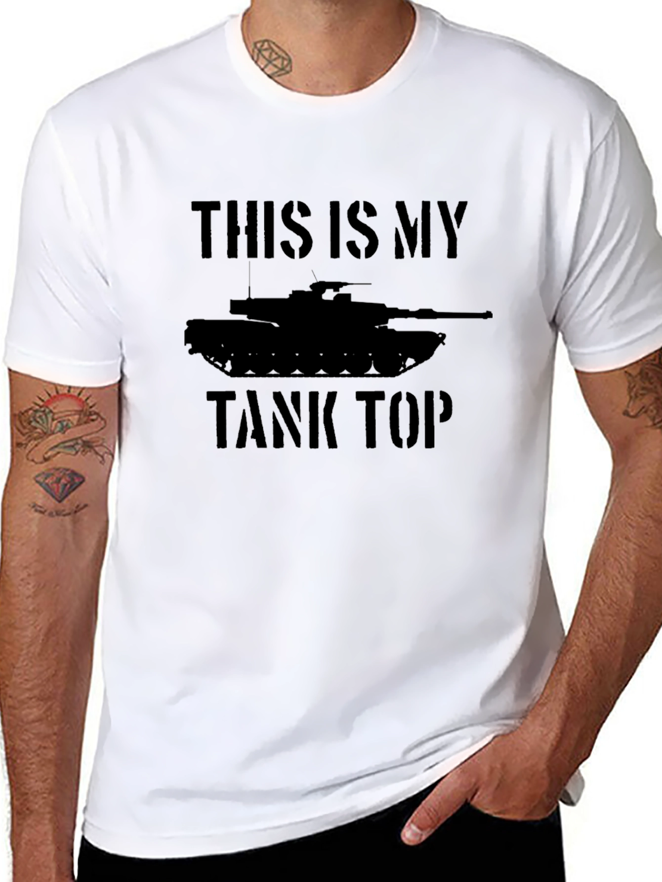 Black This Is My Tank Top Novelty Graphic T-Shirt view 8