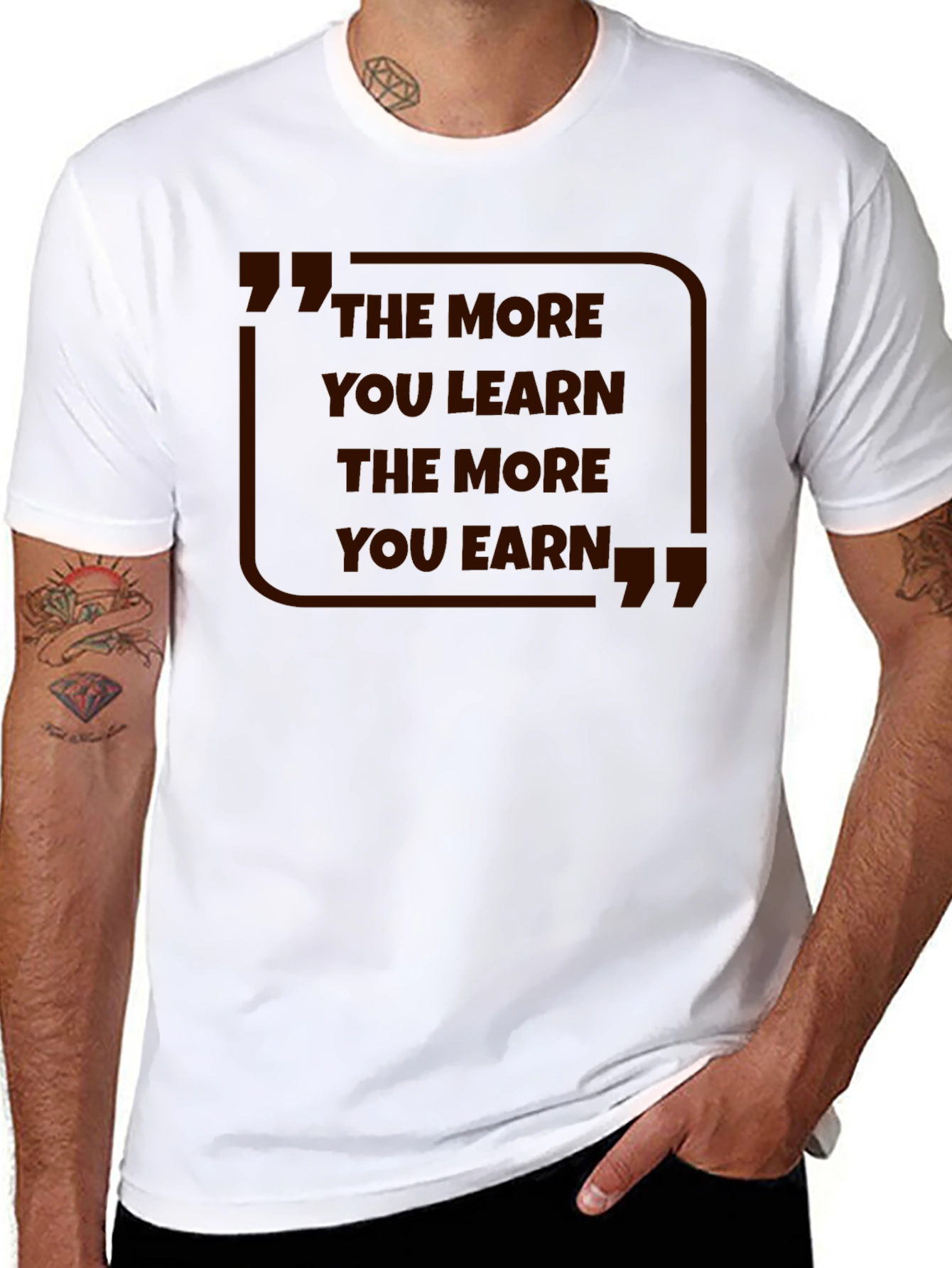 Black The More You Learn T-Shirt view 8
