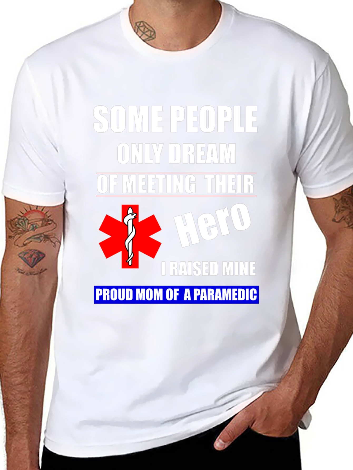 Black Proud Paramedic Mom Graphic T-Shirt view 8