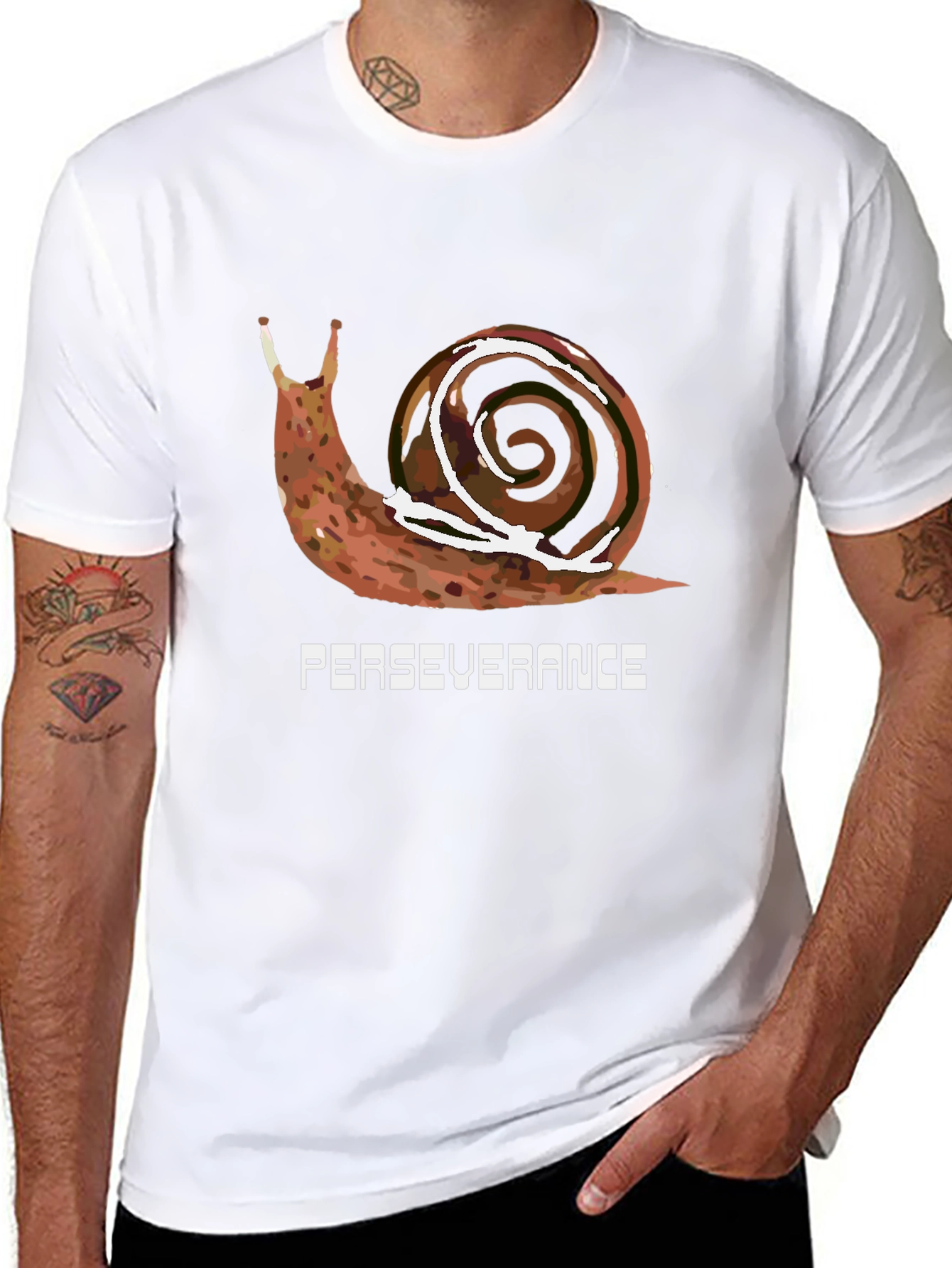 Black Perseverance Snail Graphic T-Shirt - Unisex view 8