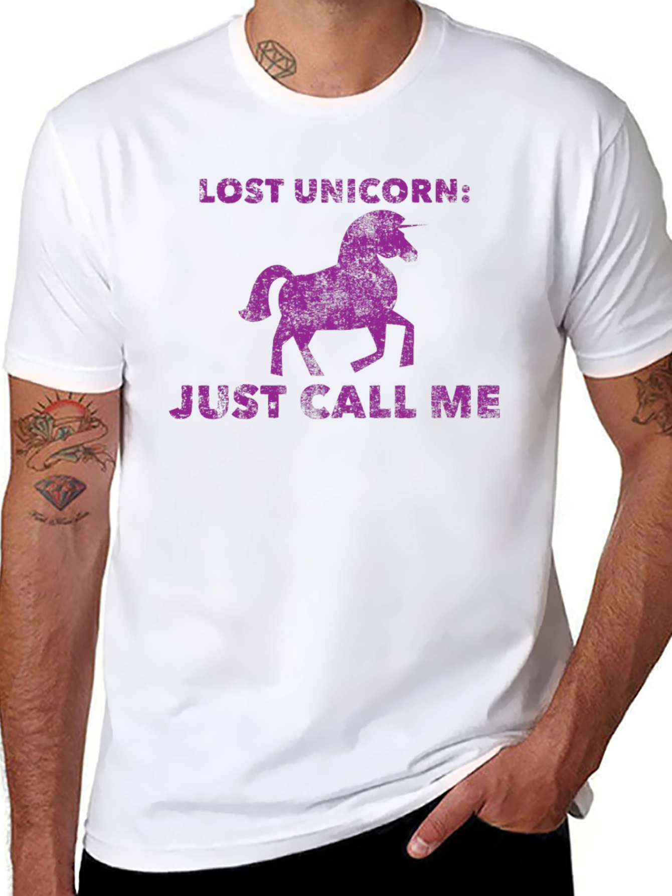 Black Lost Unicorn Graphic Tee - Just Call Me Funny T-Shirt view 8