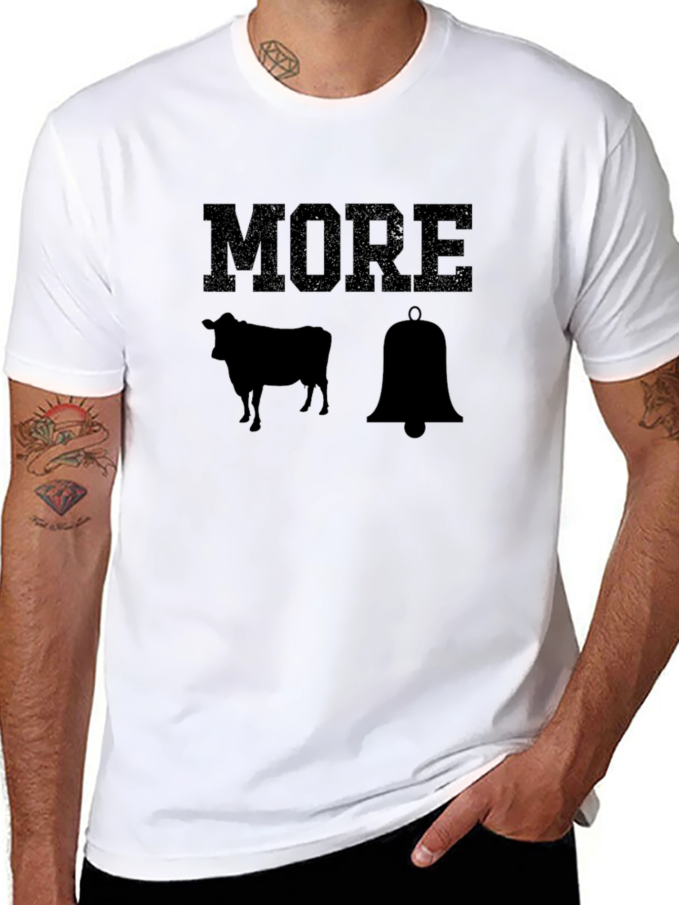 Black More Cowbell T-Shirt - Humorous Graphic Tee view 8