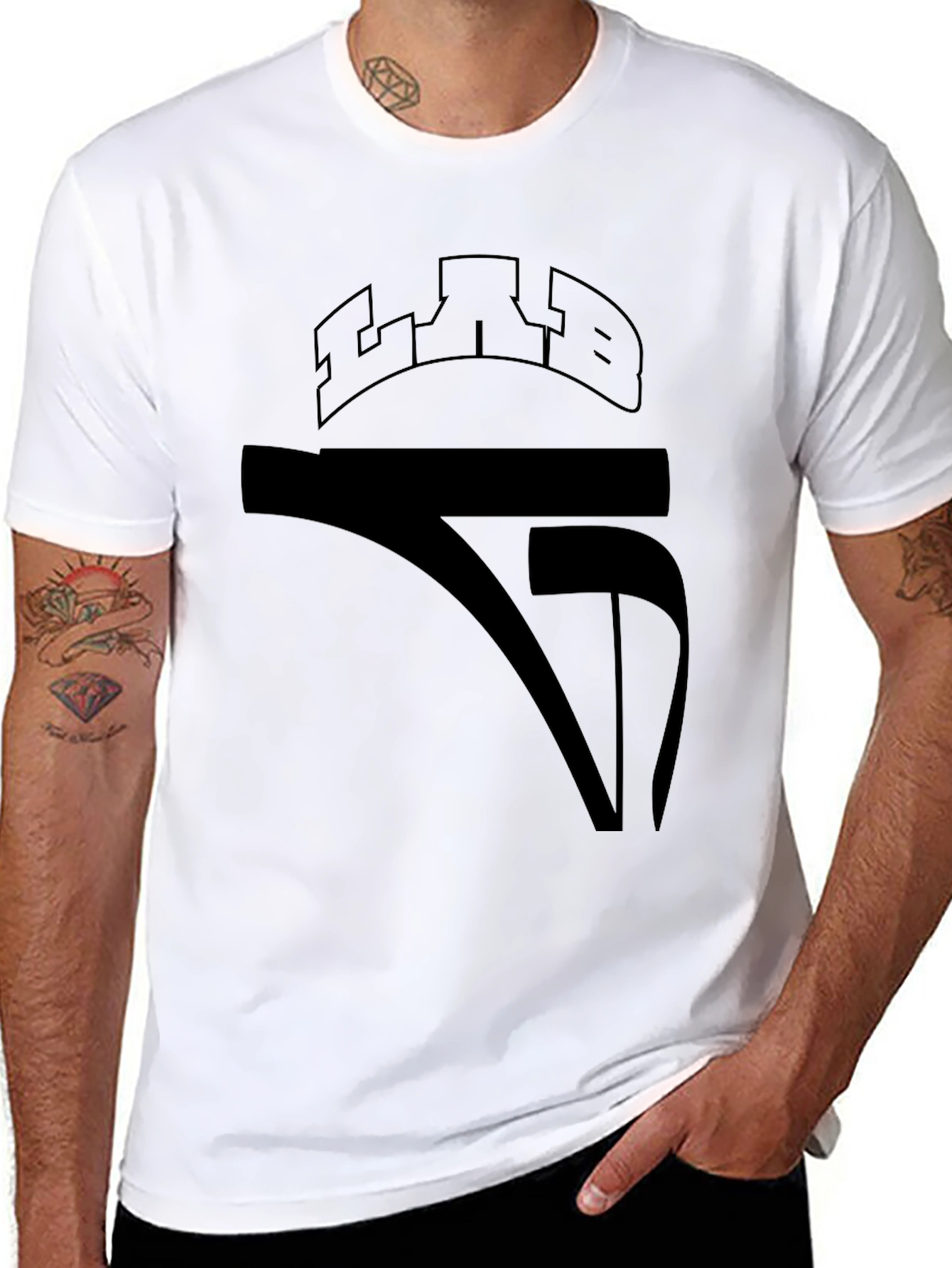 Black Black Graphic T-Shirt - Men's Casual Wear view 8