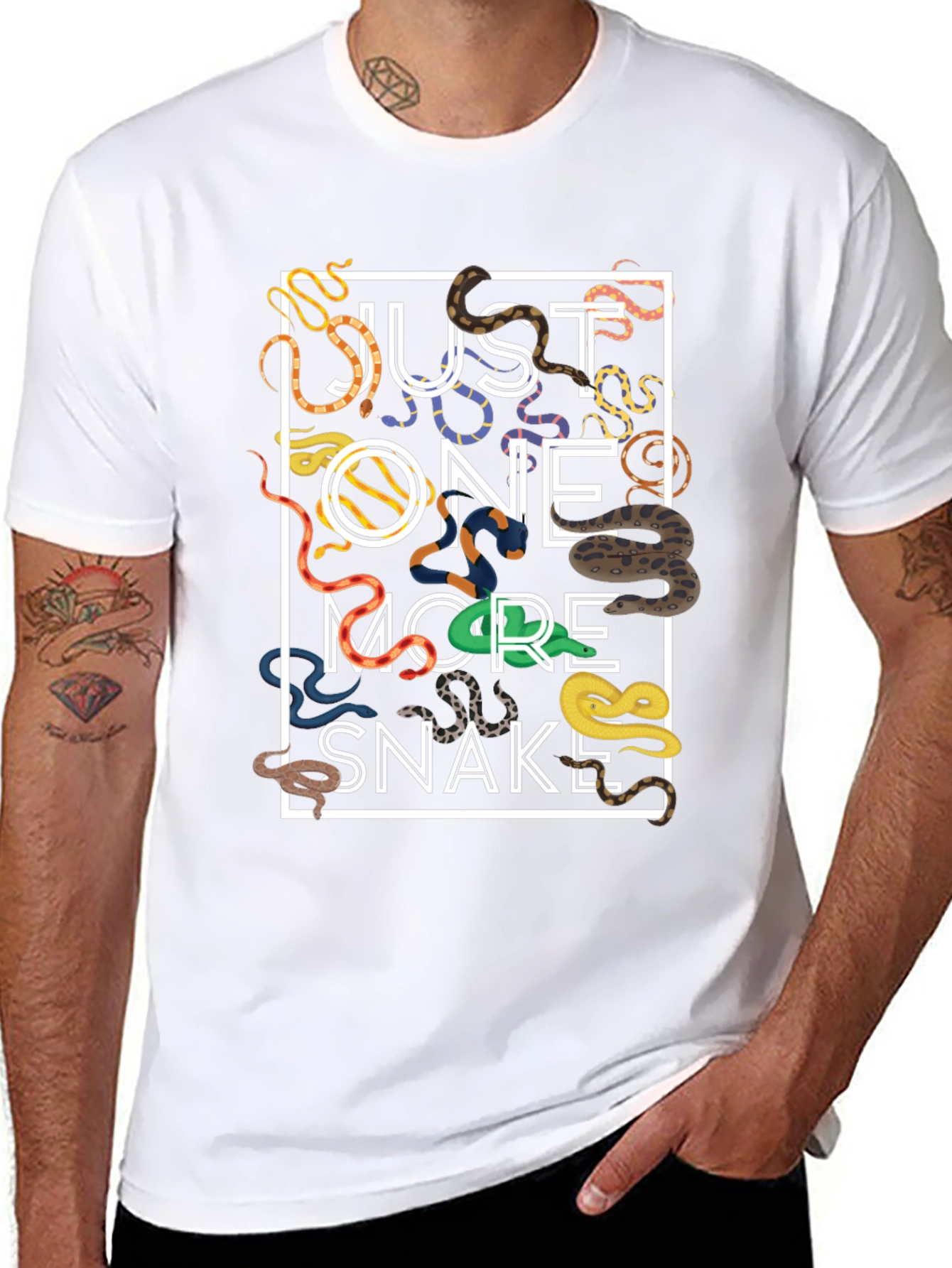 Black Just One More Snake T-Shirt - Unique Graphic Tee view 8