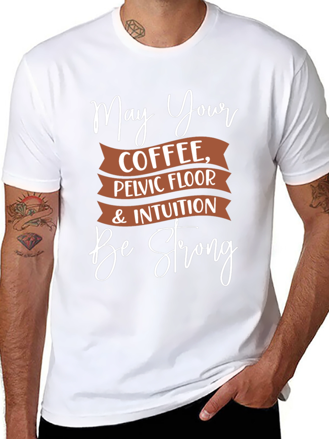 Black May Your Coffee, Pelvic Floor, & Intuition Be Strong T-Shirt view 8