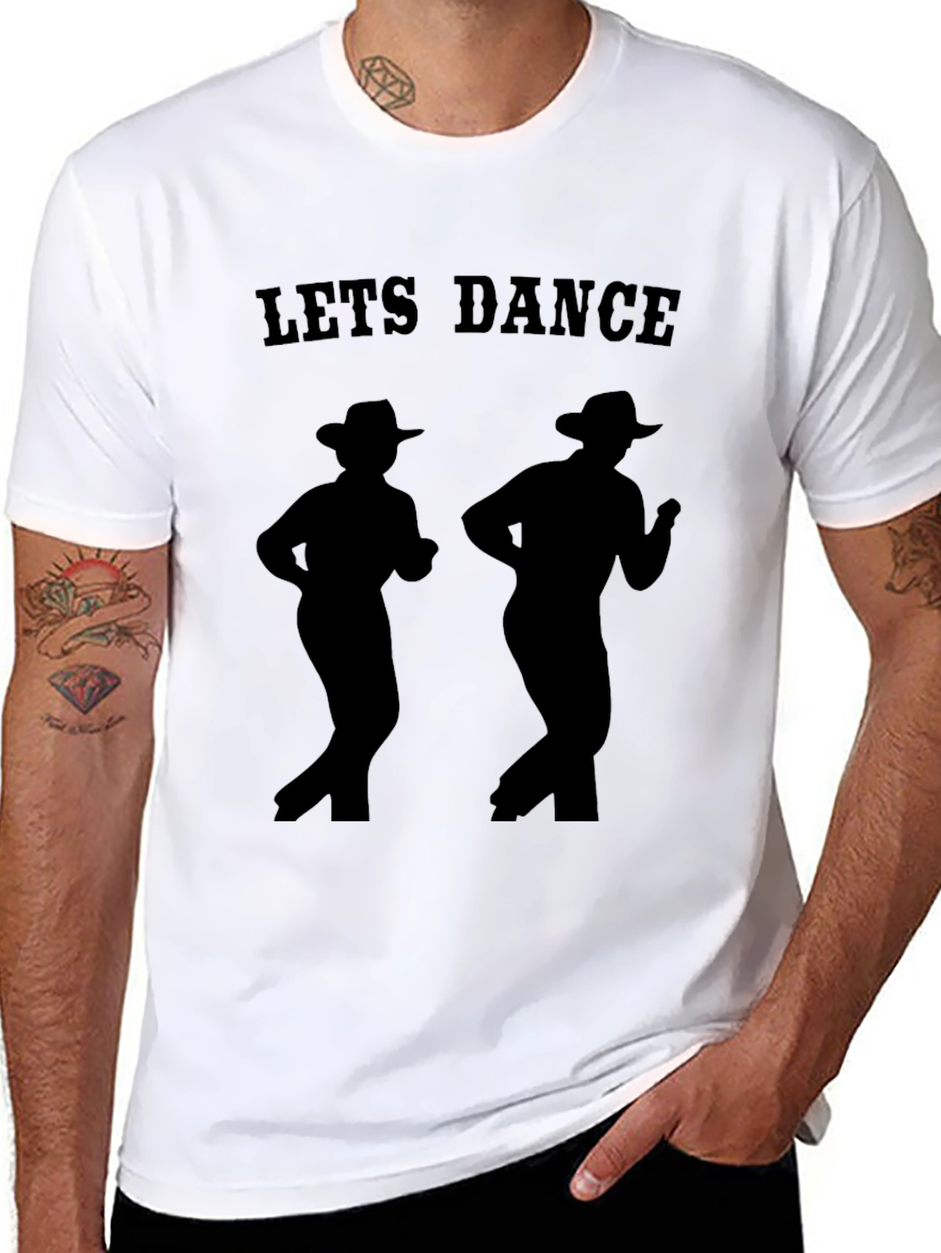 Black Let's Dance Cowboy Silhouette T-Shirt view 8