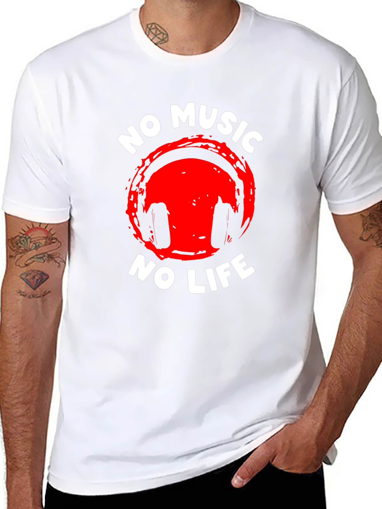 Black No Music No Life Graphic Tee - Premium Cotton view 8