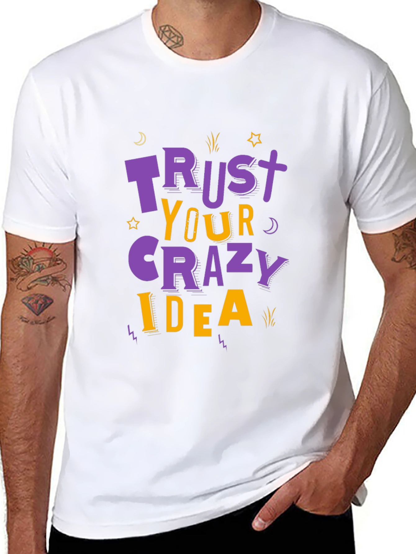 Black Trust Your Crazy Idea T-Shirt view 8