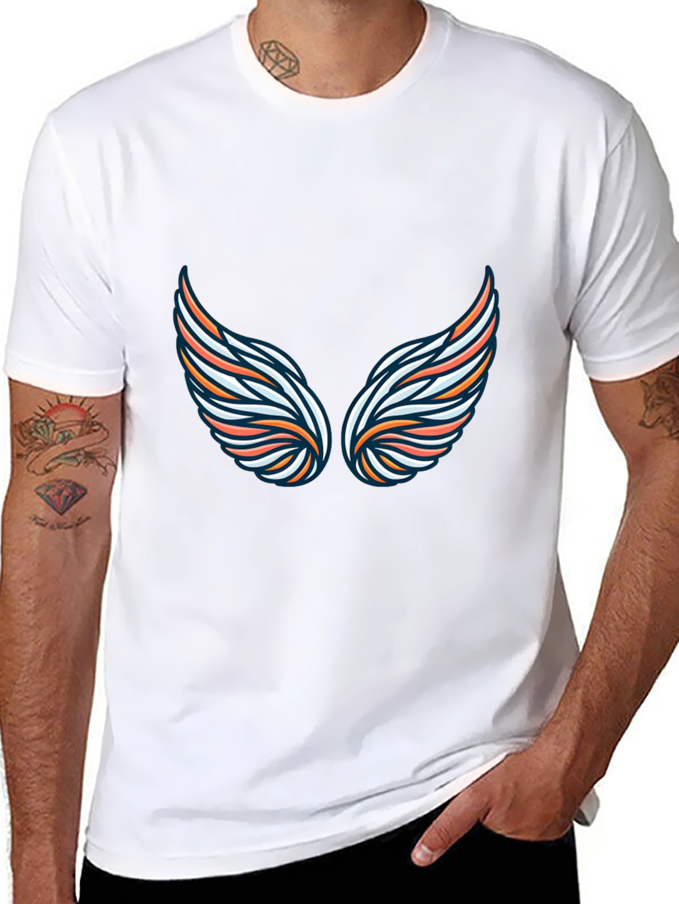 Black Wing Graphic Black T-Shirt view 8