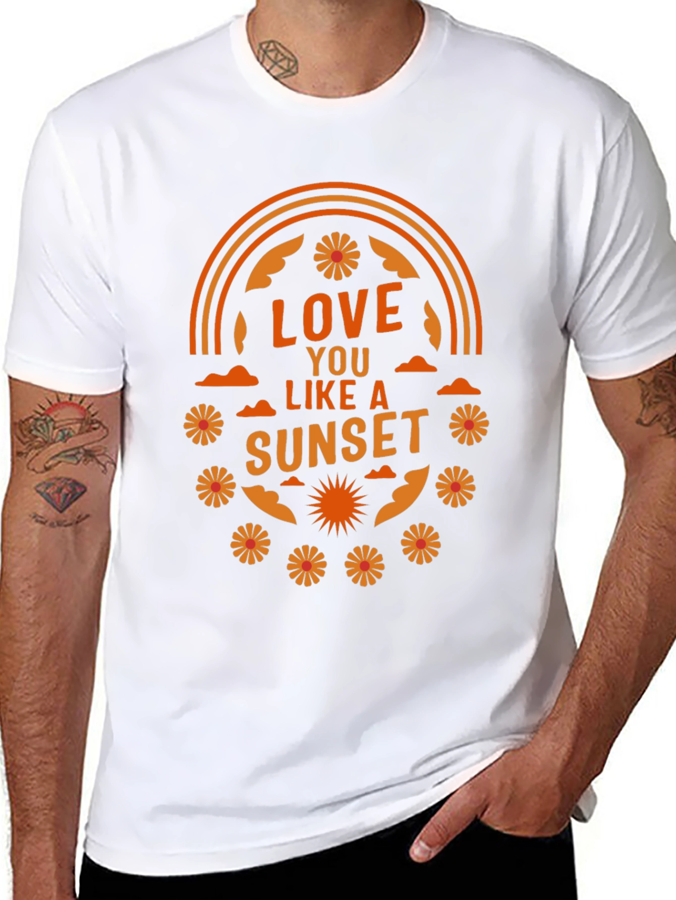 Black Love You Like a Sunset Graphic T-Shirt - Black view 8