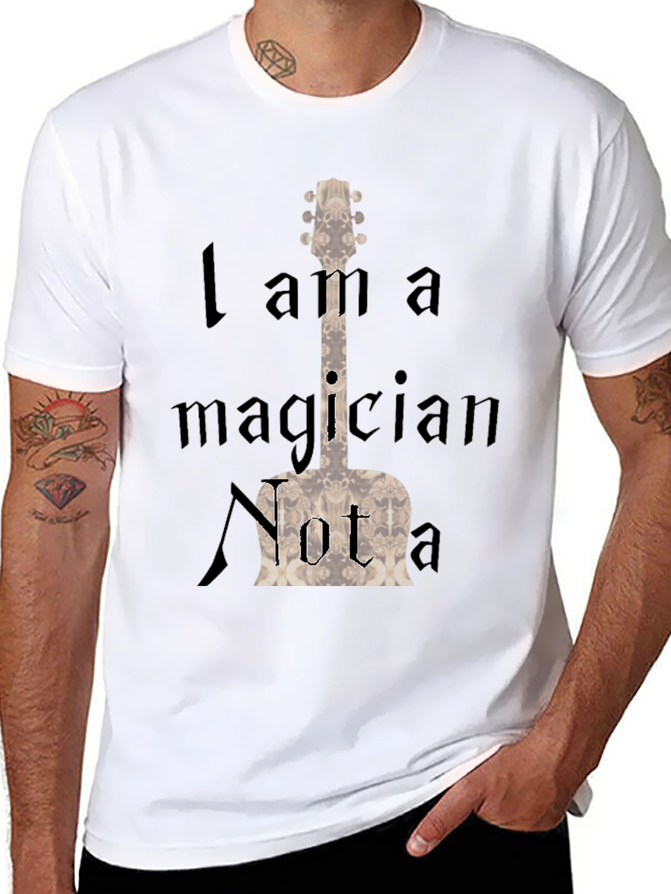 Black I am a Magician Nota Guitarist Tee view 8