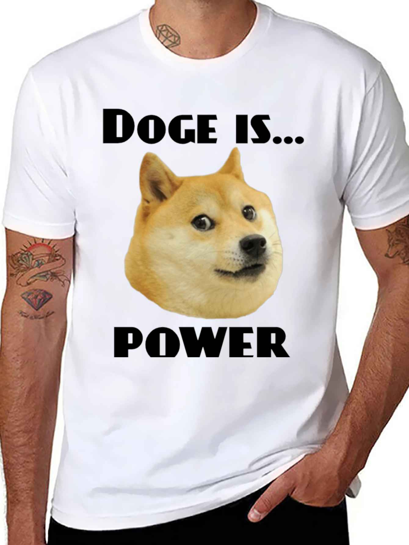 Black Doge is Power Black T-Shirt view 8
