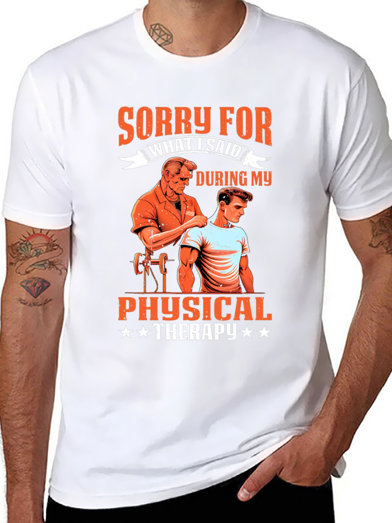 Black Funny Physical Therapy T-Shirt - Sorry For What I Said view 8