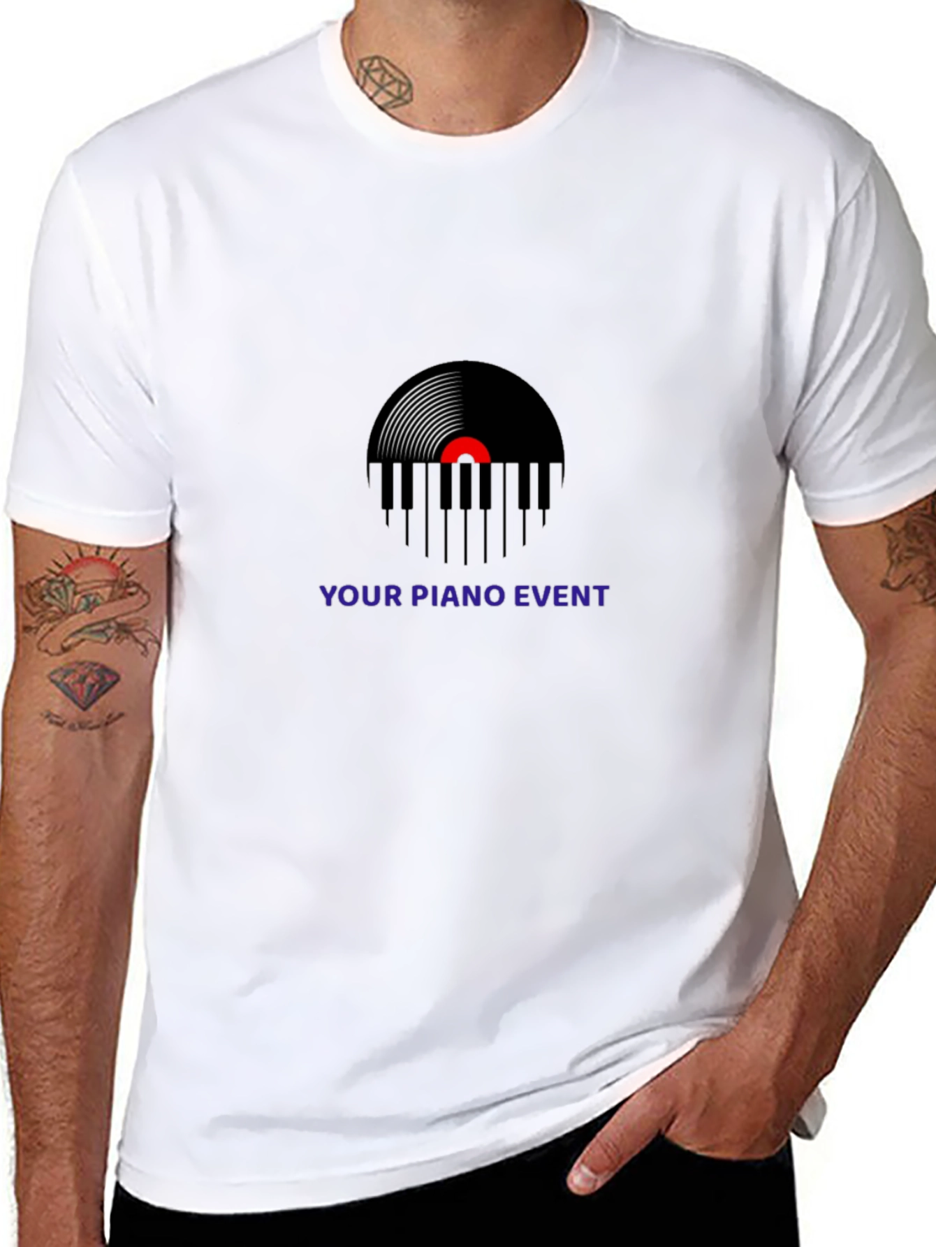 Black Your Piano Event Black Graphic T-Shirt view 8