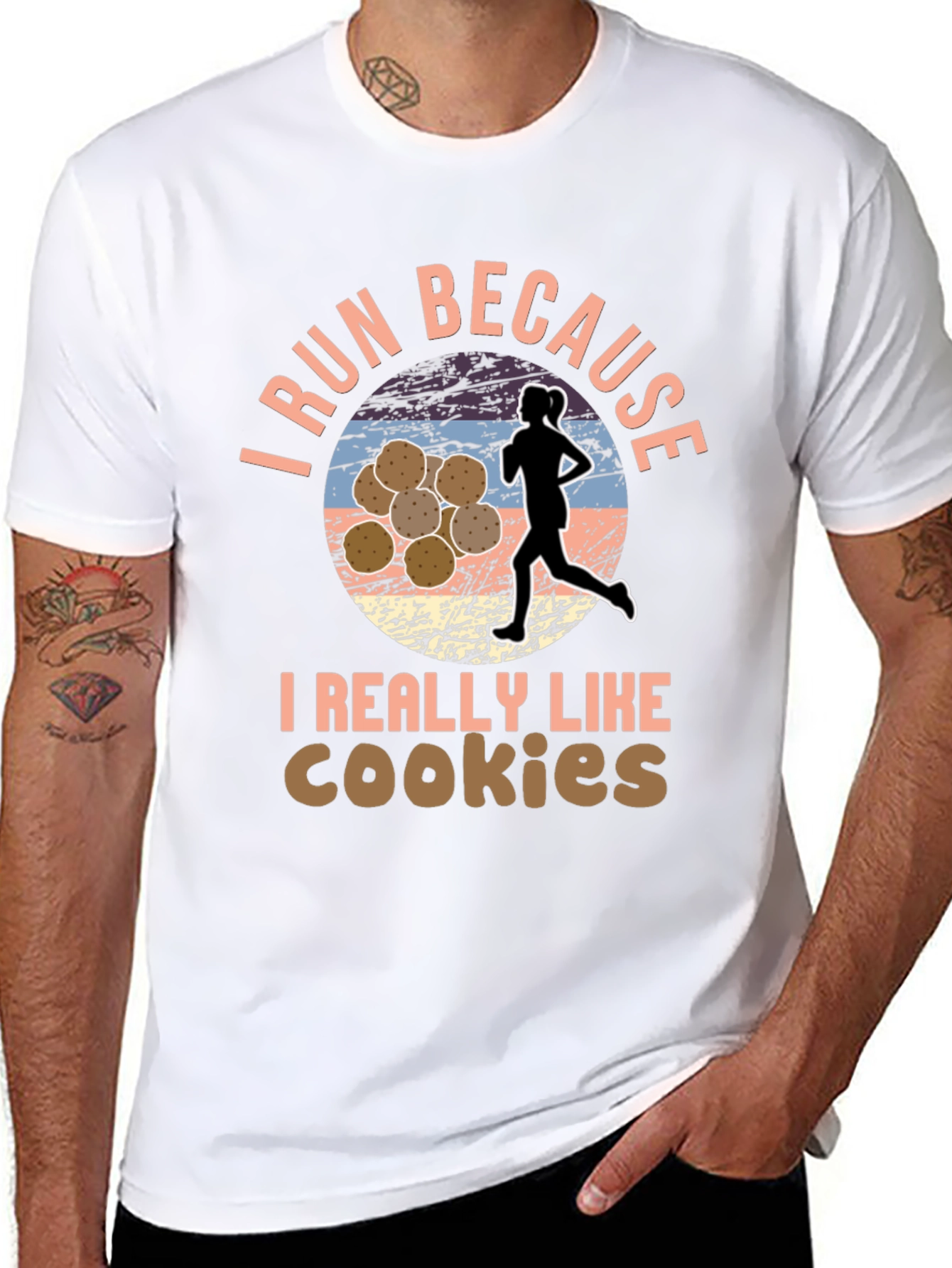 Black Run For Cookies T-Shirt, Funny Running Shirt view 8