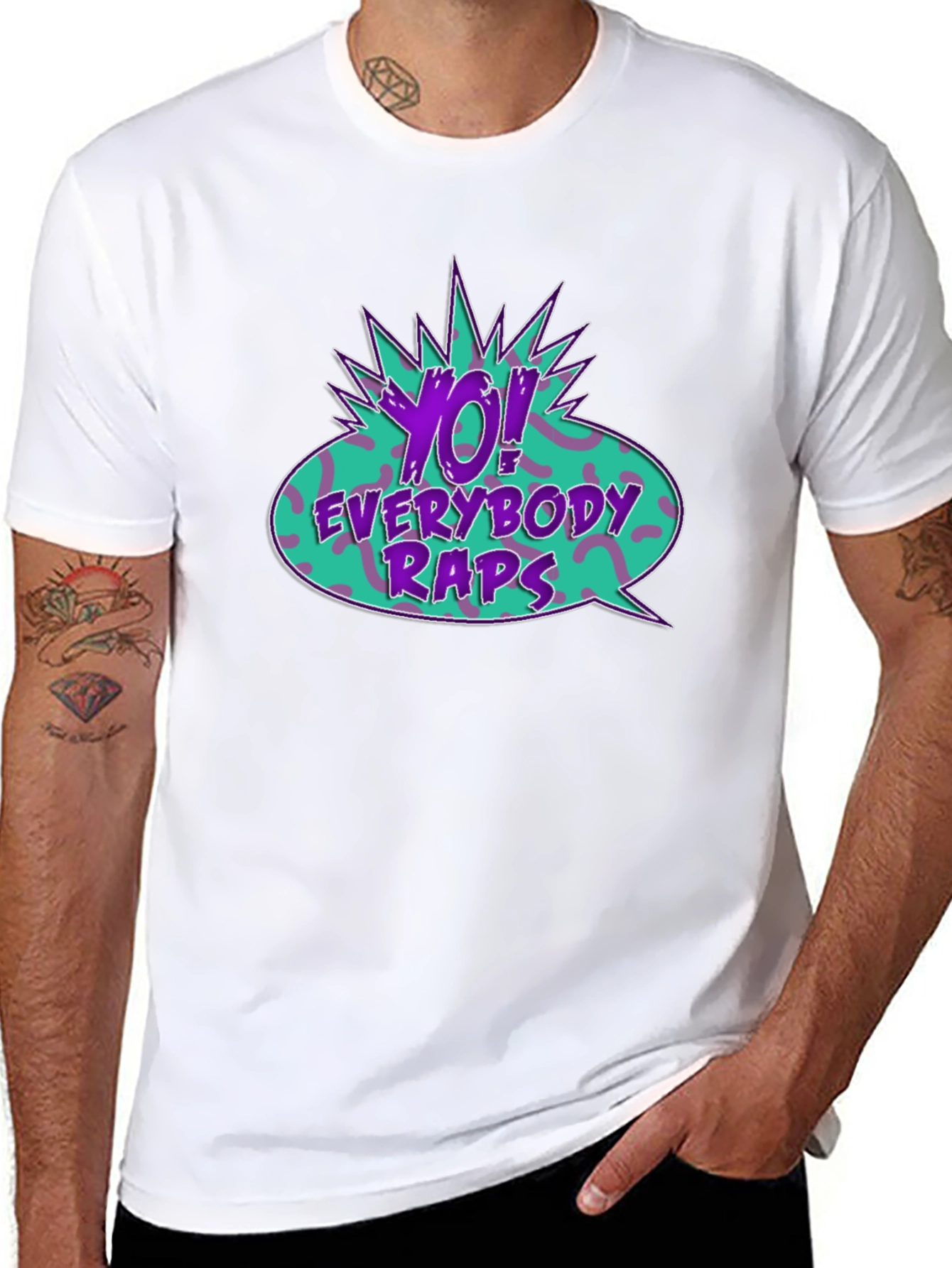 Black Yo! Everybody Raps Graphic Tee view 8