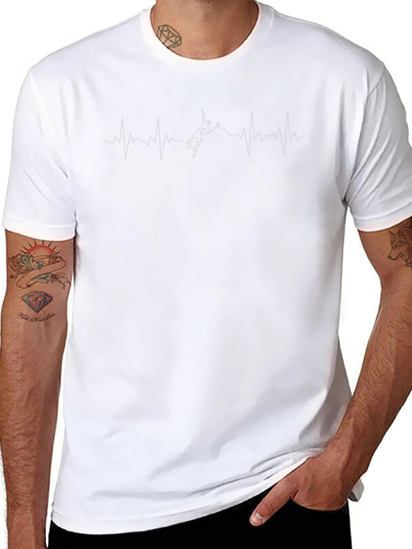 Black Heartbeat Skydiver Graphic Tee view 8