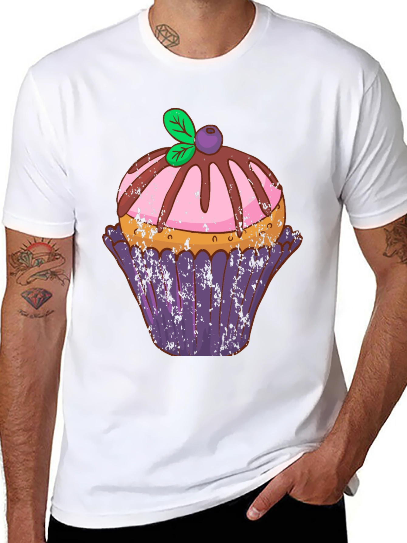 Black Cupcake Graphic Tee - Sweet Treat Design view 8