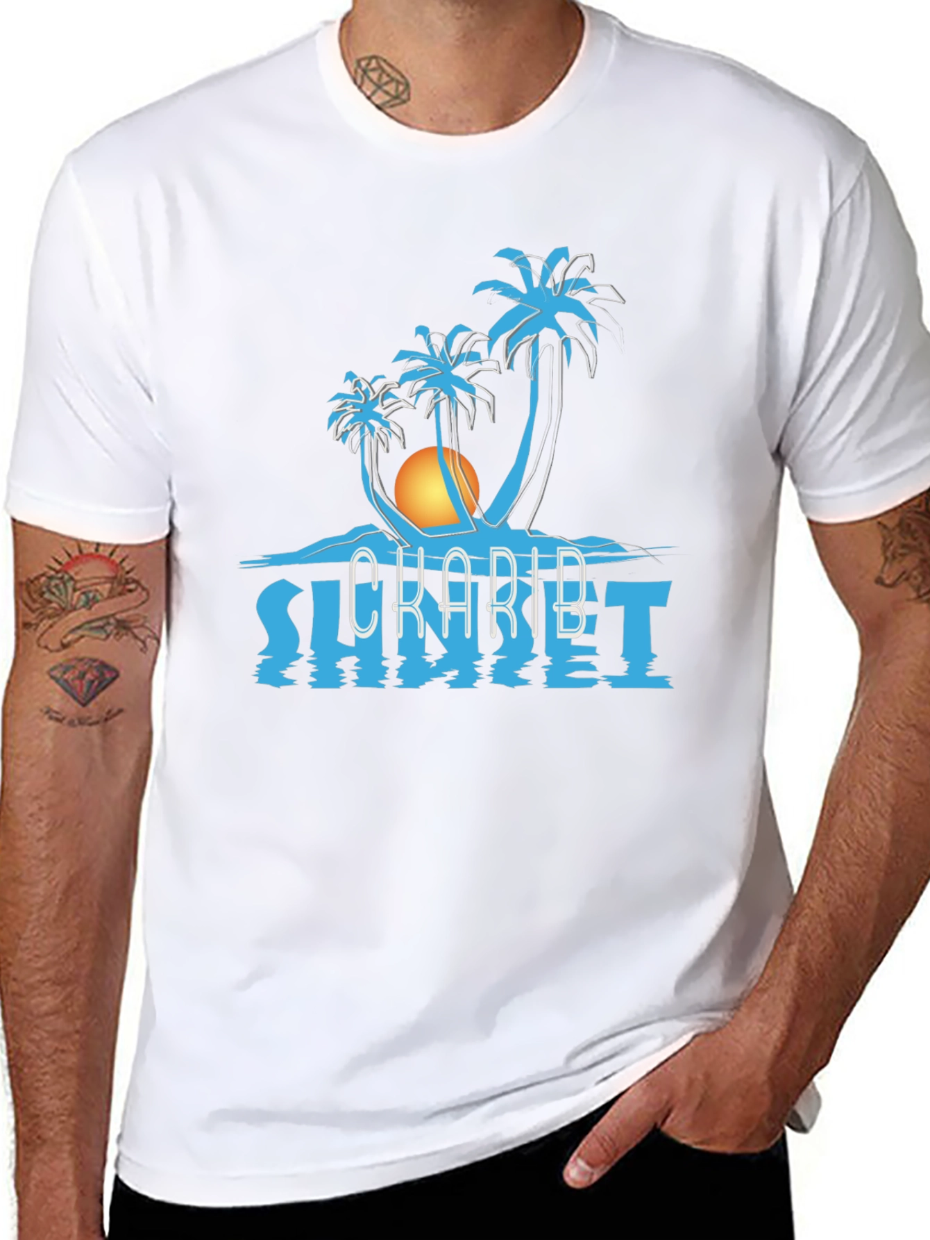Caribbean Sunset Graphic T-Shirt - 8