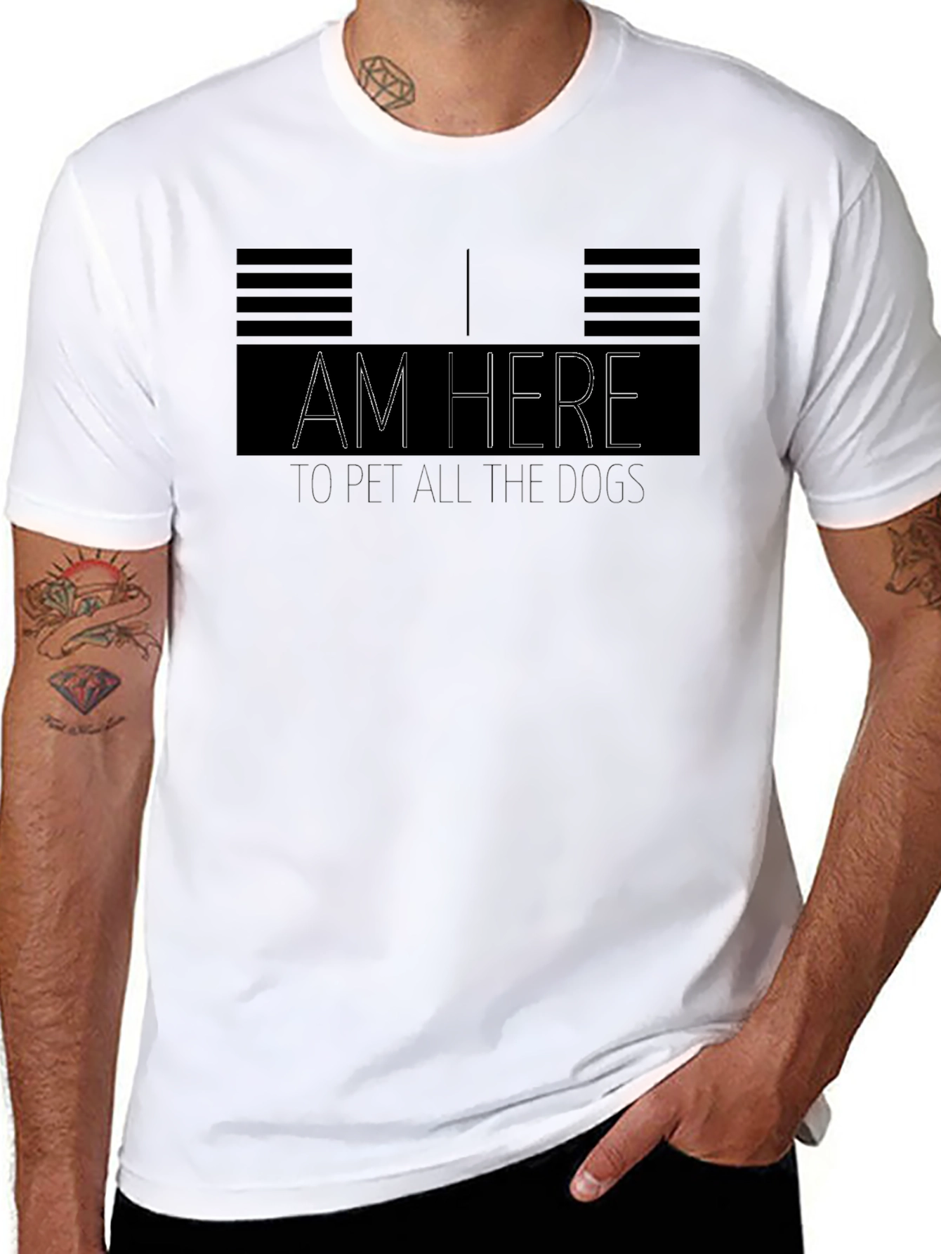 Black I Am Here to Pet All the Dogs T-Shirt view 8