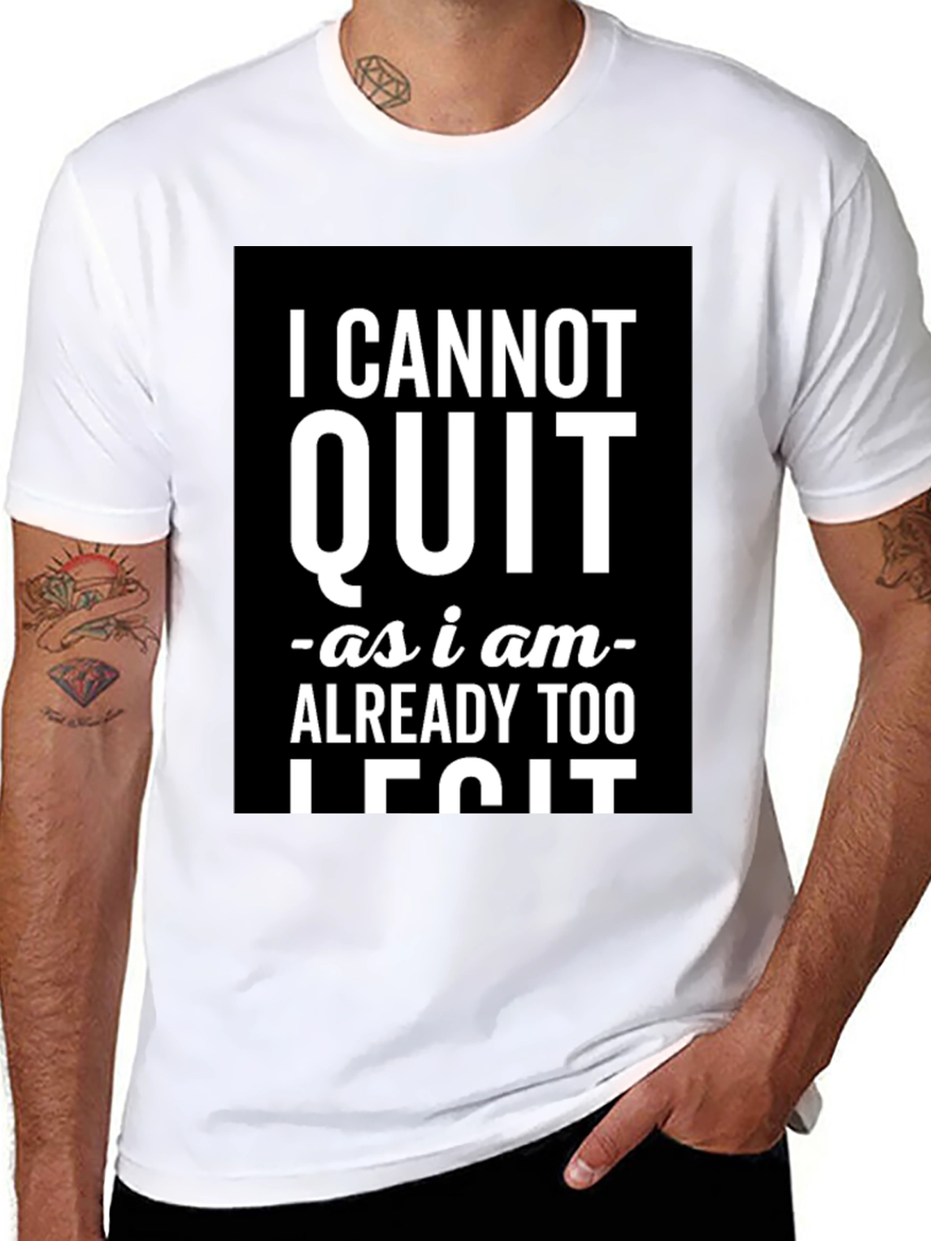Black I Cannot Quit Legit Black Graphic T-Shirt view 8
