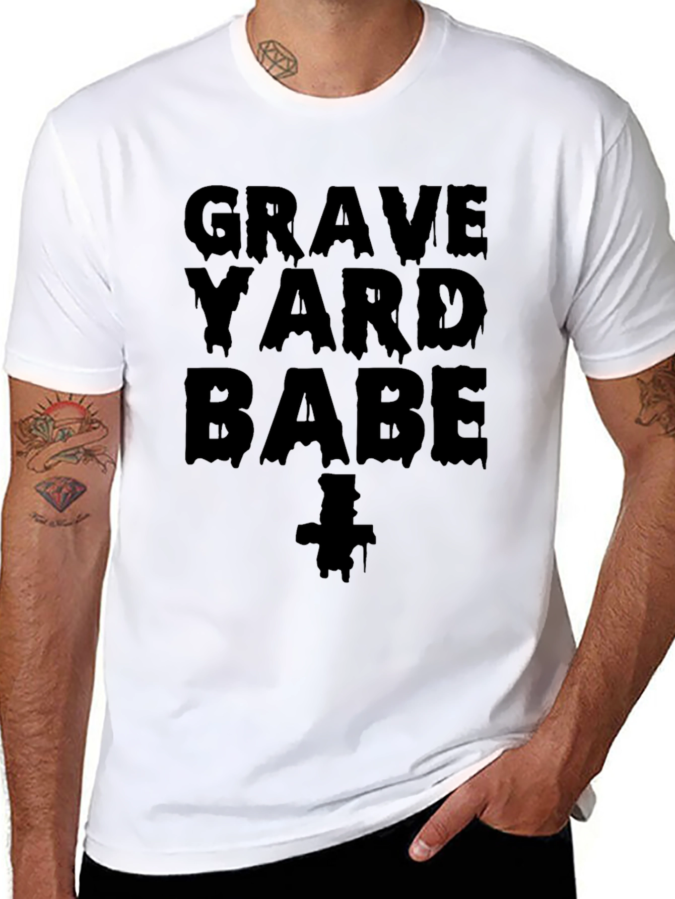 Black Graveyard Babe Graphic Tee - Black view 8