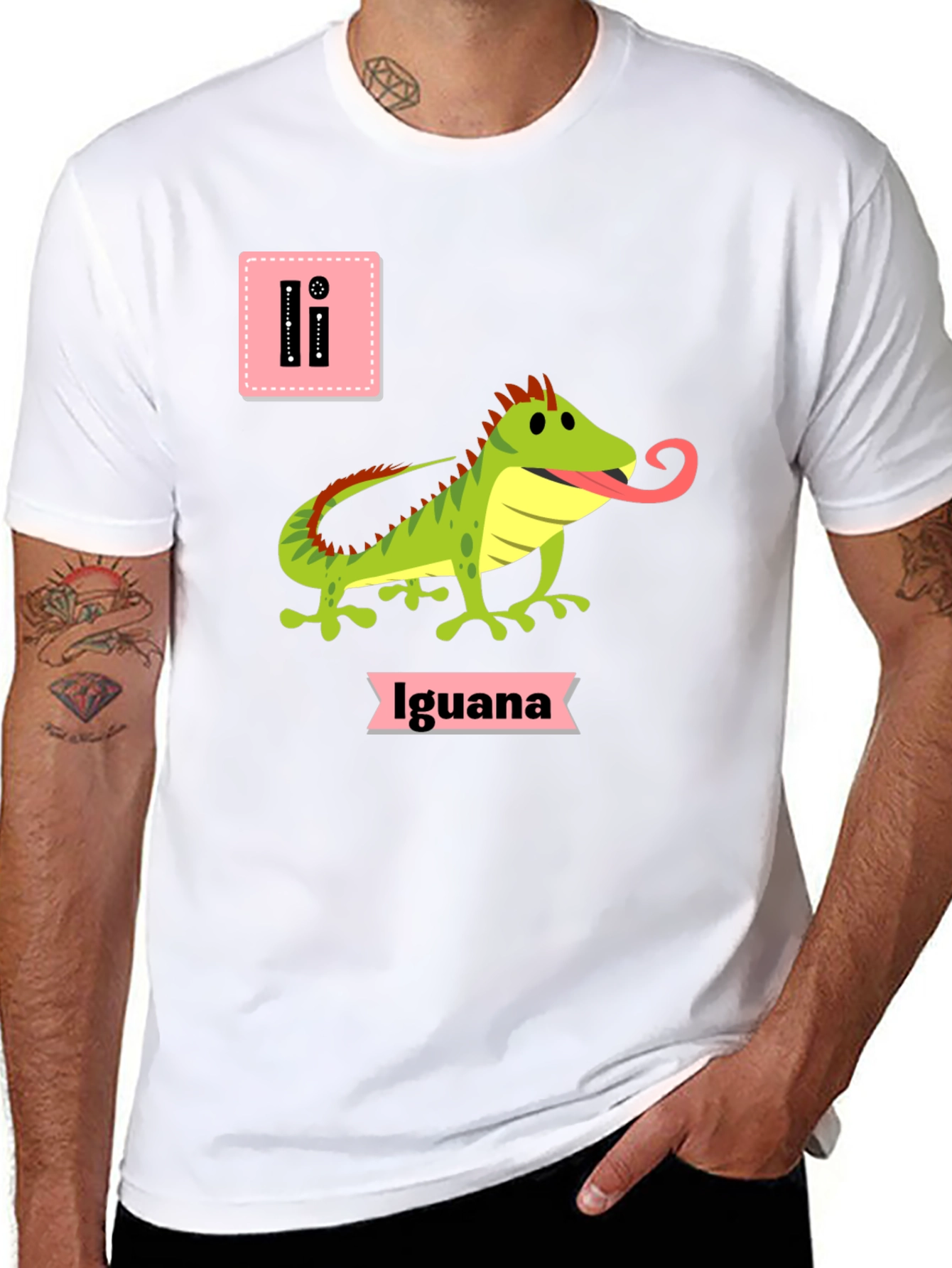 Black Iguana Alphabet Black T-Shirt view 8