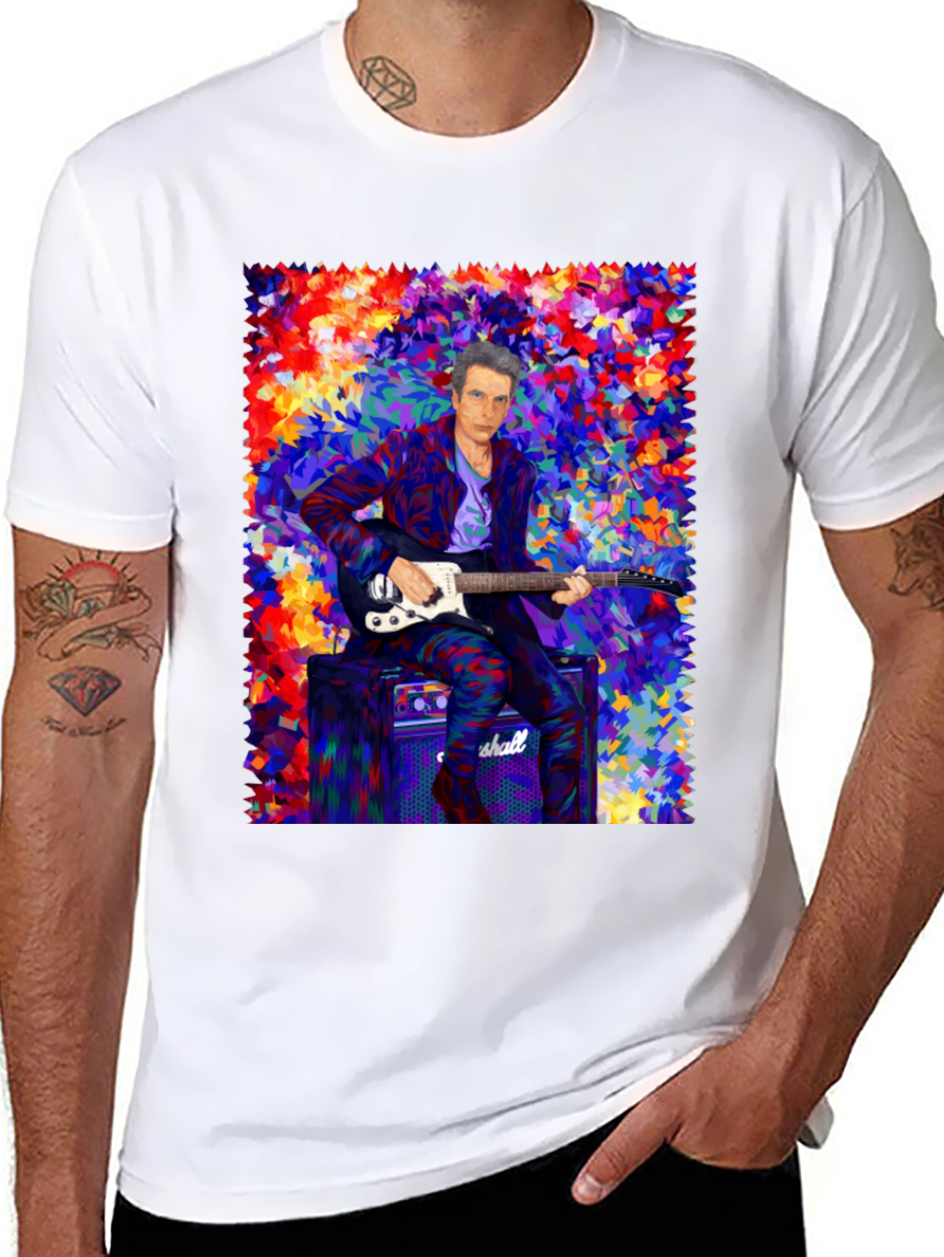 Black Colorful Musician Graphic T-Shirt view 8