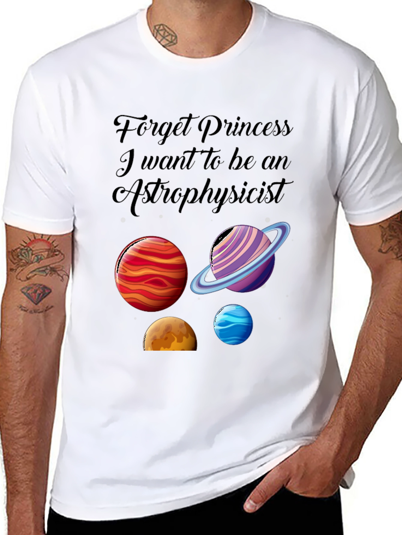 Black Astrophysicist Planet Graphic T-Shirt view 8