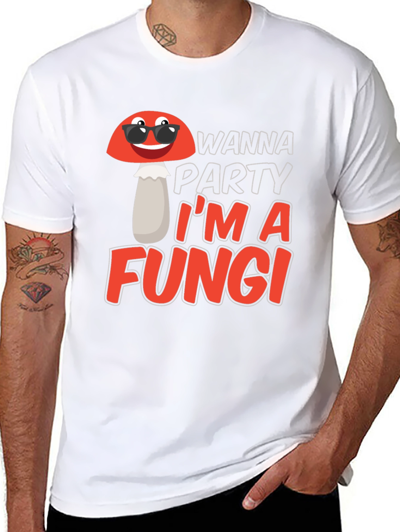 Black Funny Fungi Party T-Shirt view 8