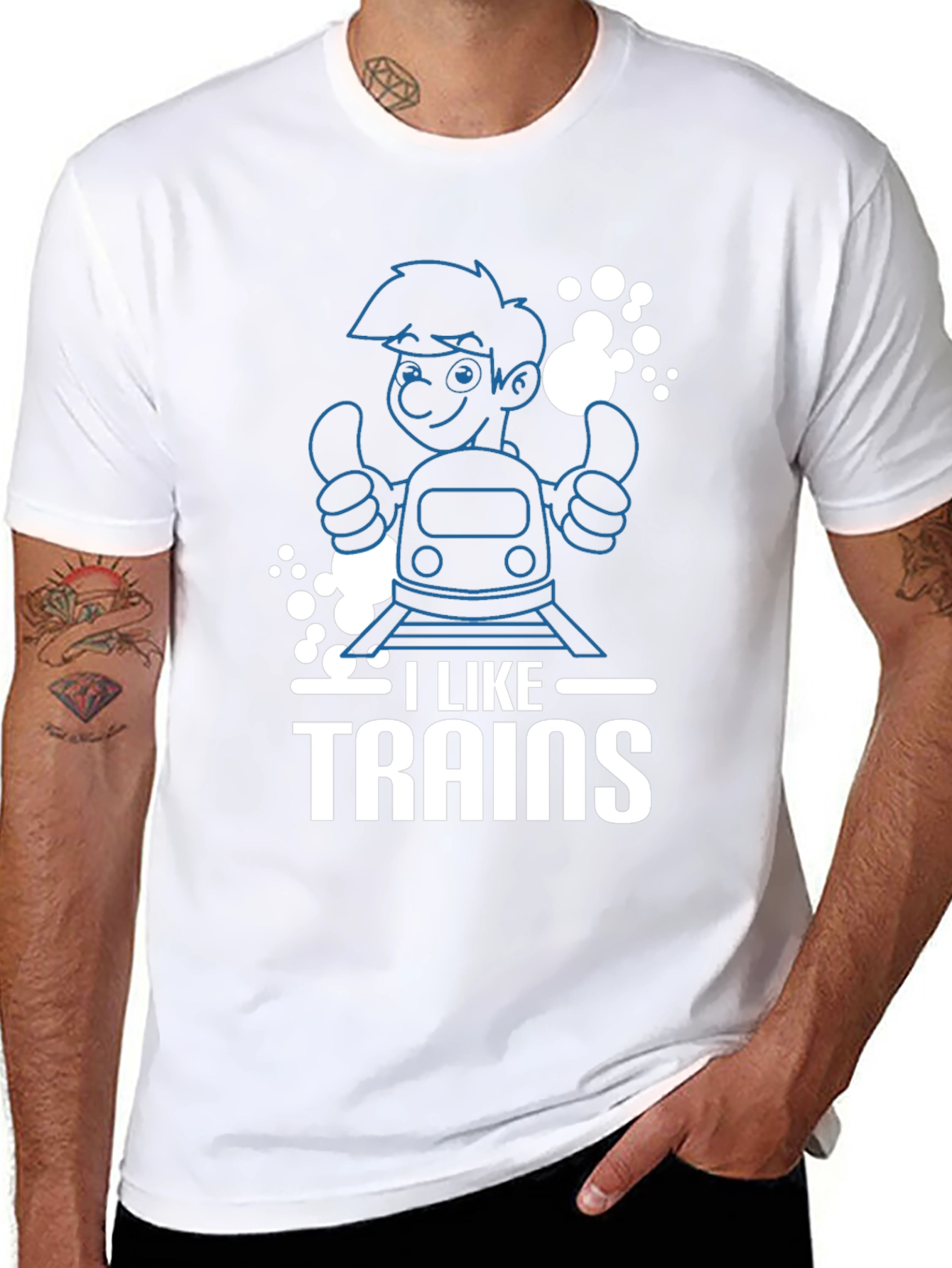 Black I Like Trains T-Shirt - Fun & Comfortable view 8