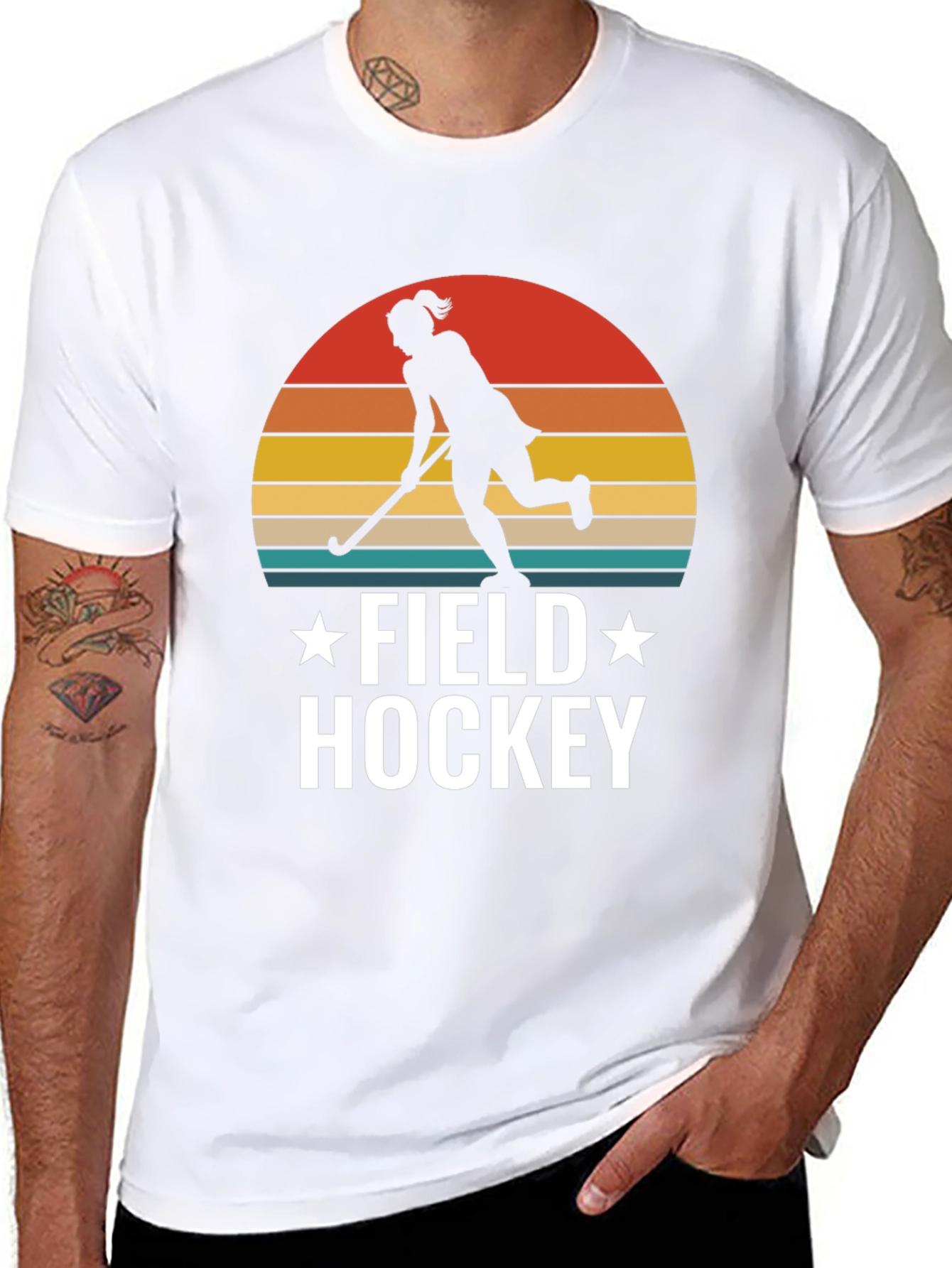 Black Field Hockey Sunset T-Shirt view 8