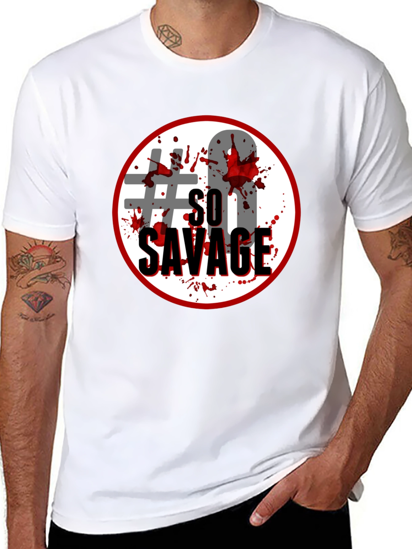 Black So Savage Graphic Tee - Black Cotton Blend view 8