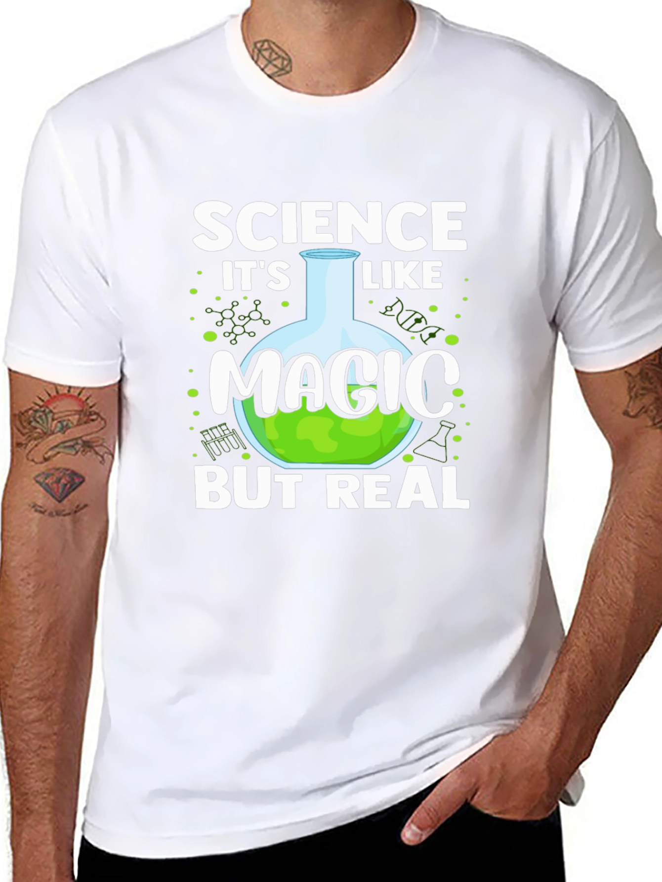 Black Science Like Magic T-Shirt - Nerdy Funny Tee view 8