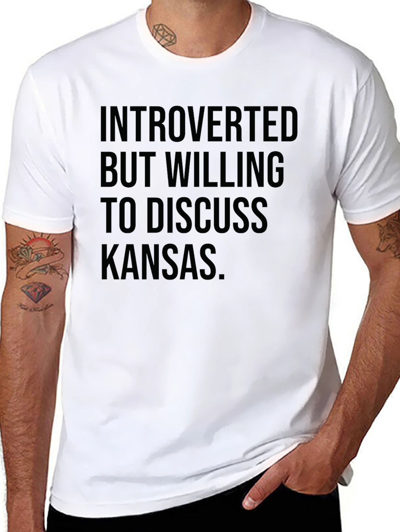 Black Introverted Kansas T-Shirt Funny Sarcastic Novelty Tee view 8
