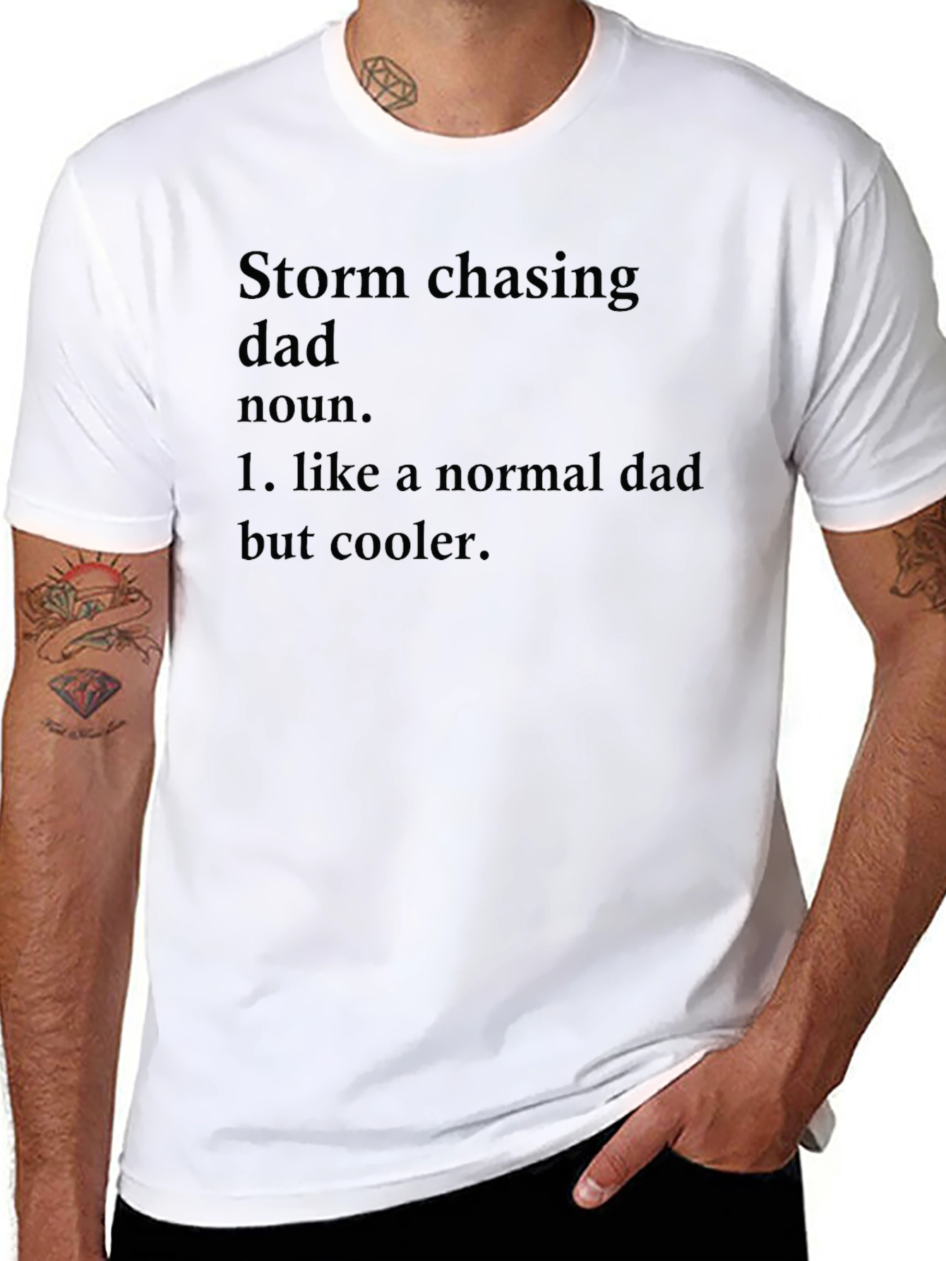 Black Storm Chasing Dad T-Shirt - Cool Dad Definition view 8