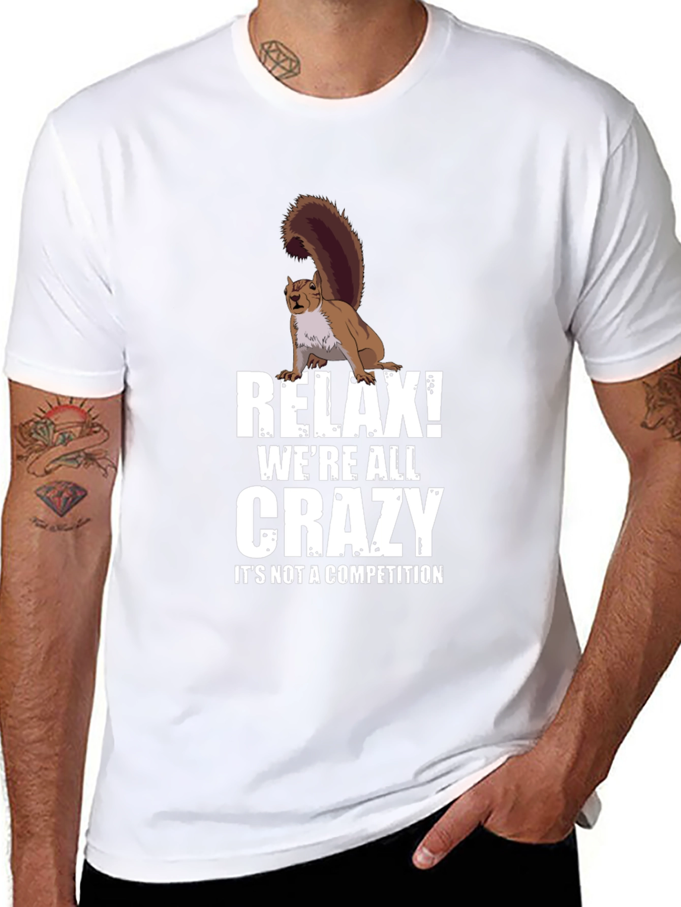 Black Relax Crazy Squirrel T-Shirt - Unisex view 8