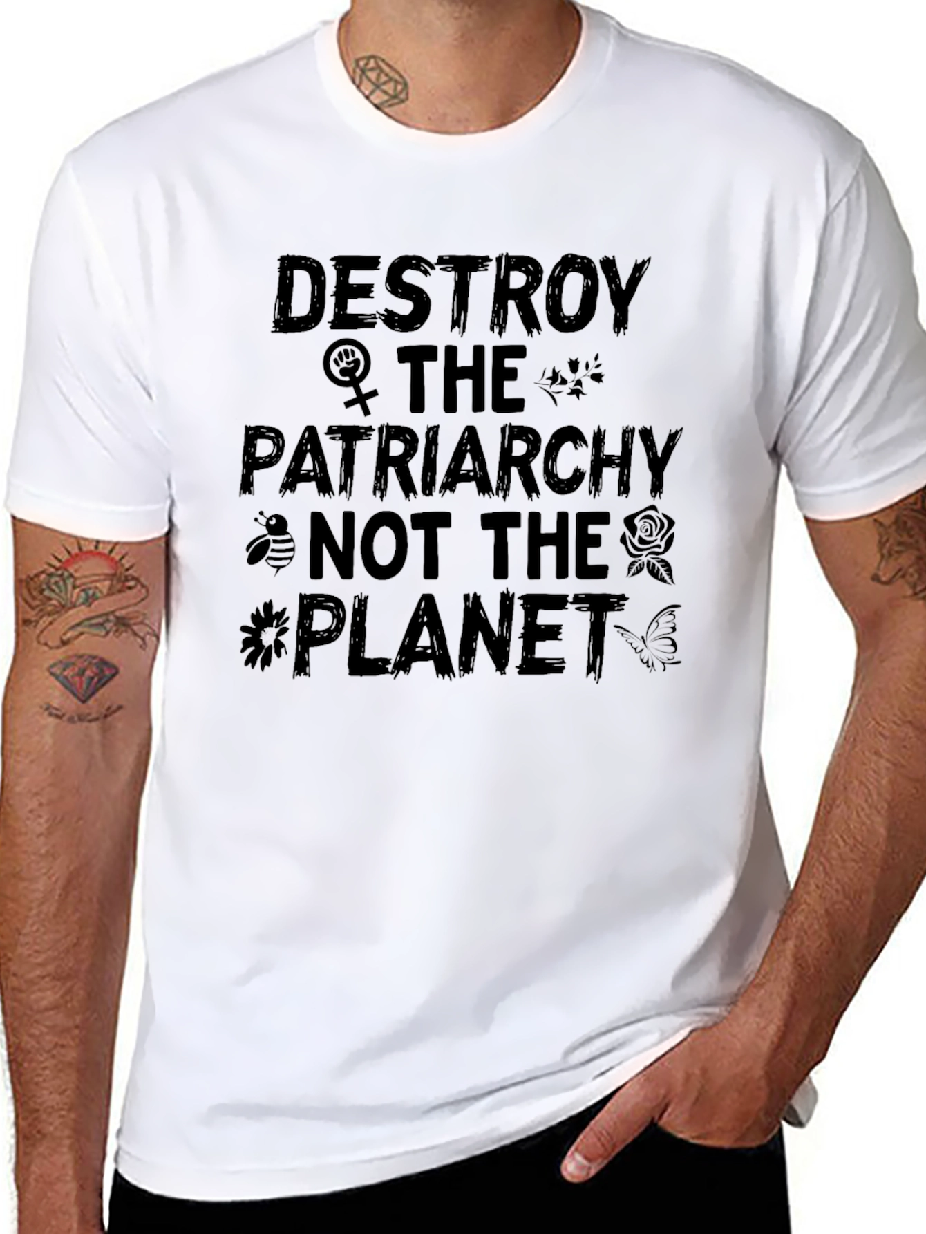Black Destroy Patriarchy T-Shirt view 8