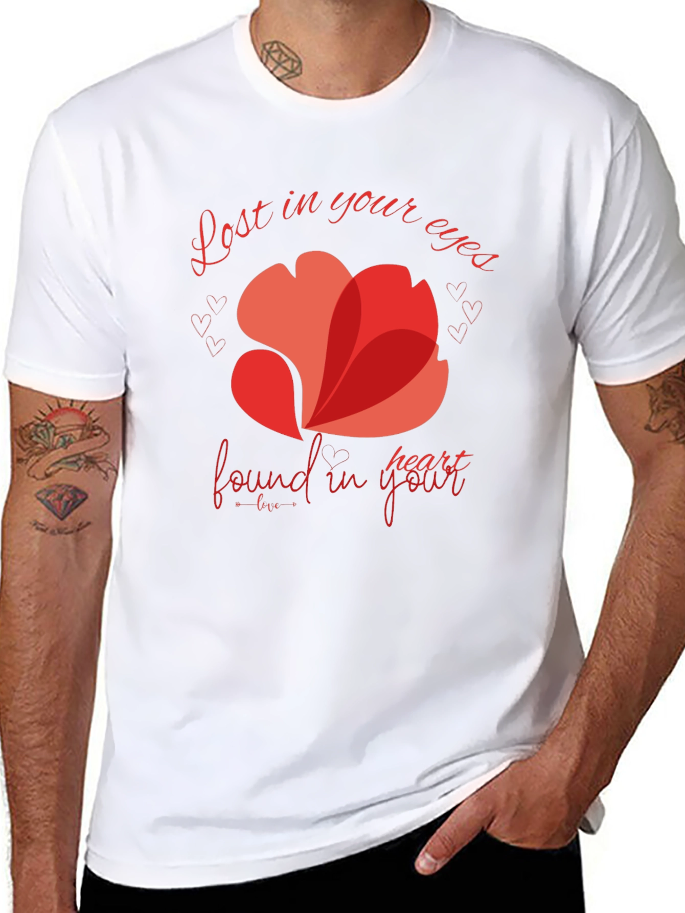 Black Romantic Heart Valentine's Day T-Shirt view 8