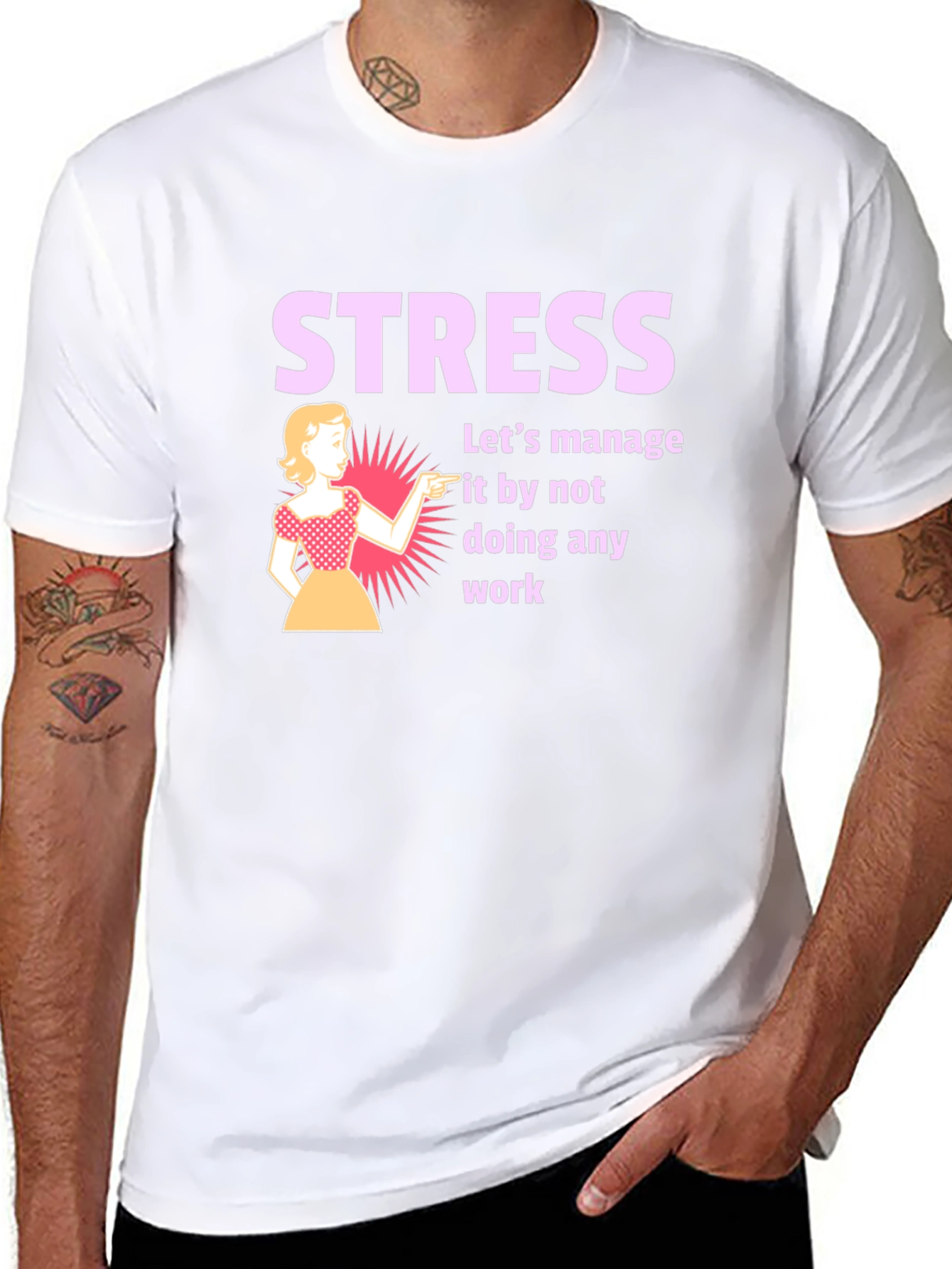 Black Stress Management T-Shirt: Funny Work Humor Tee view 8