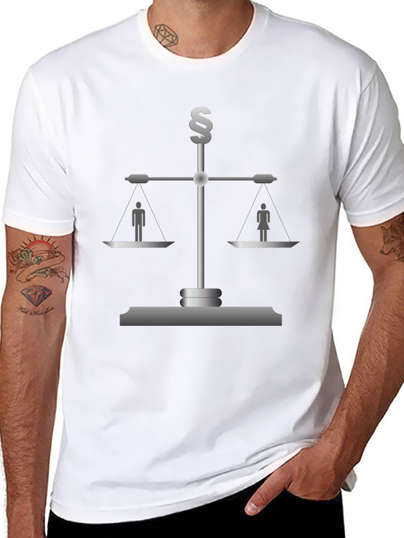 Black Equality Scales T-Shirt - Gender Neutral Justice view 8