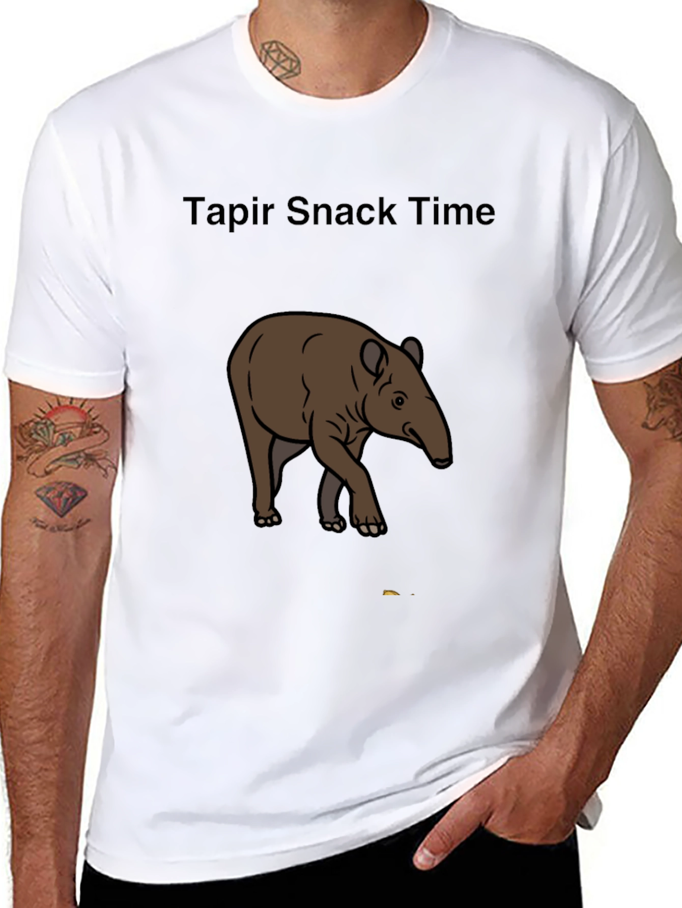 Black Tapir Snack Time Graphic T-Shirt view 8