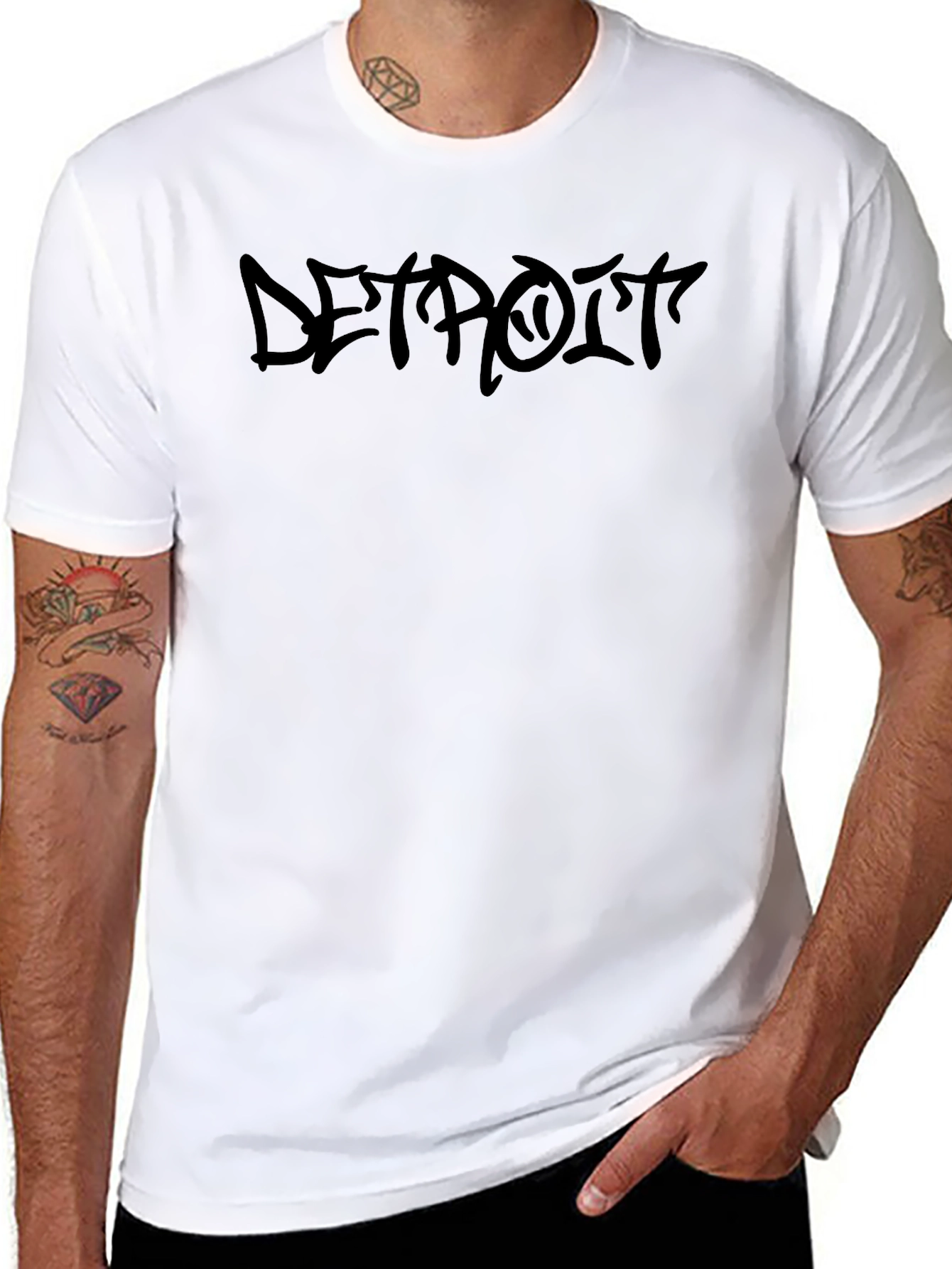 Detroit Graphic Print Crew Neck T-Shirt - 8