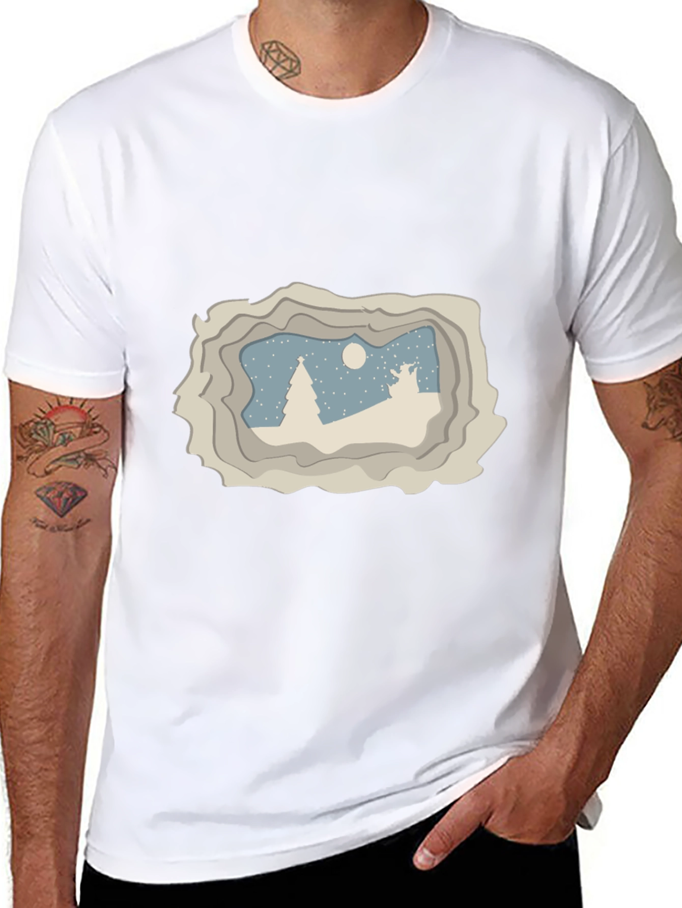 Winter Scene Graphic Tee - Black - 8