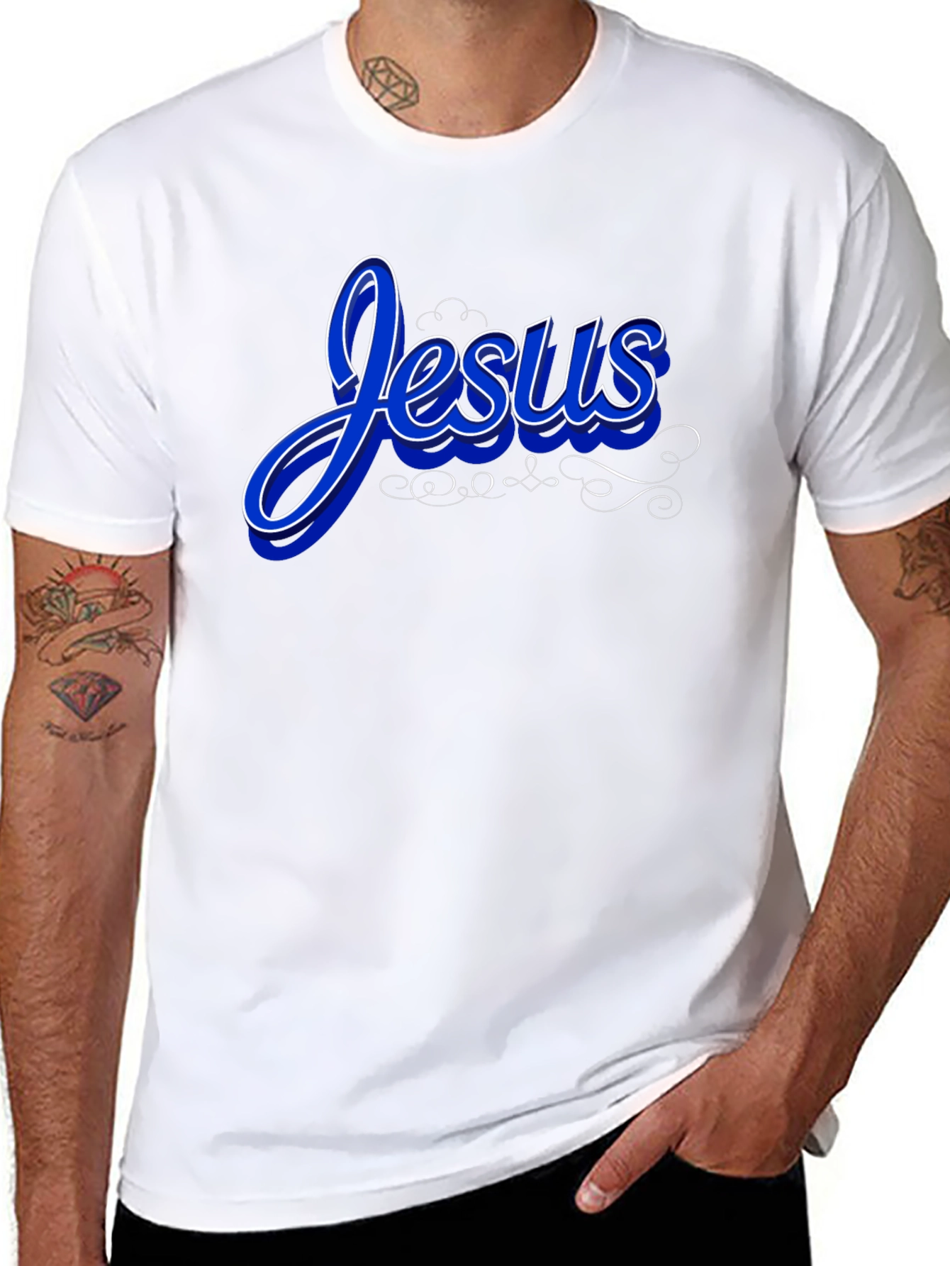 Black Jesus Graphic T-Shirt - Stylish Christian Apparel view 8