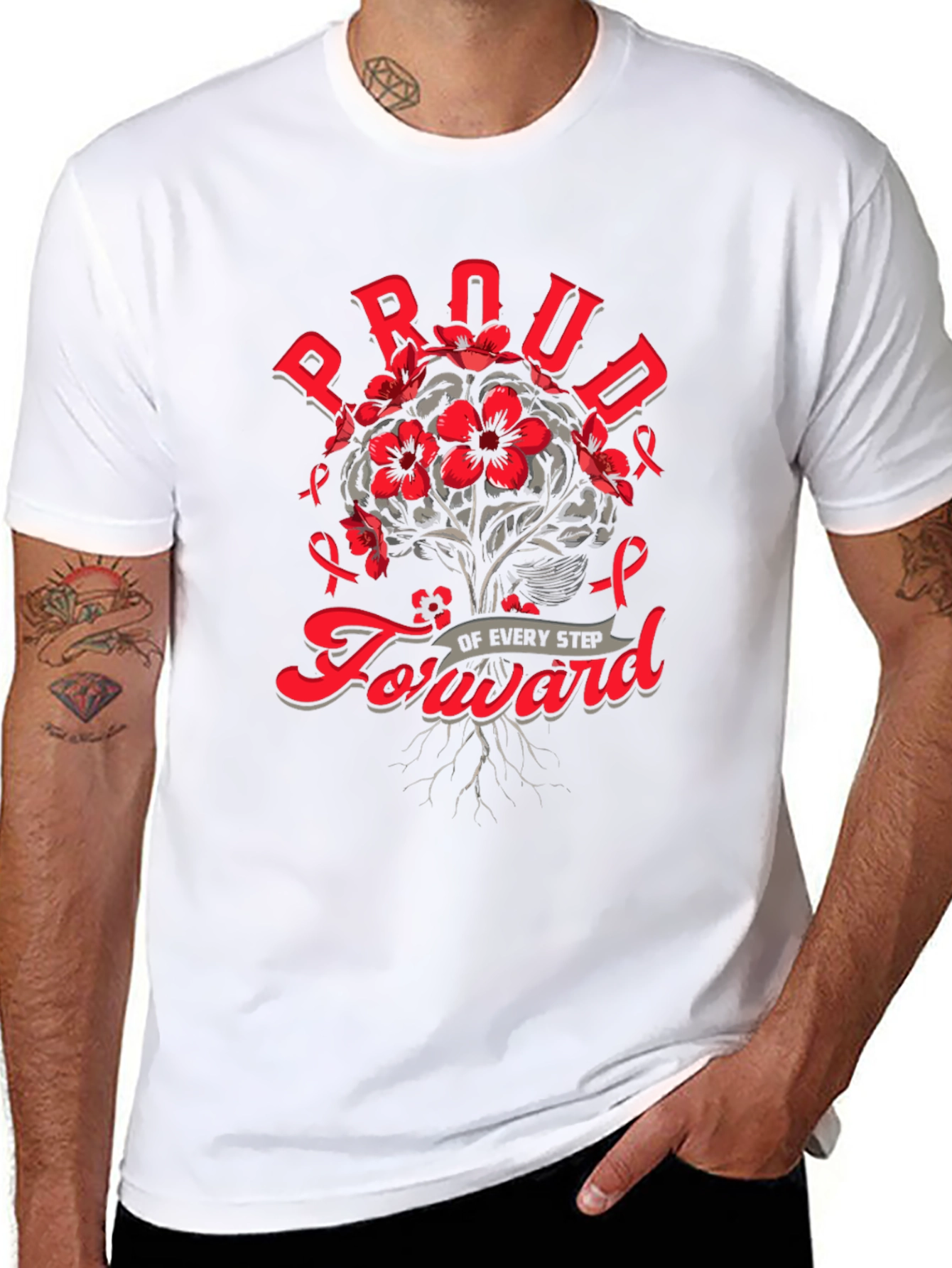 Black Proud Forward T-Shirt - Brain Cancer Awareness view 8