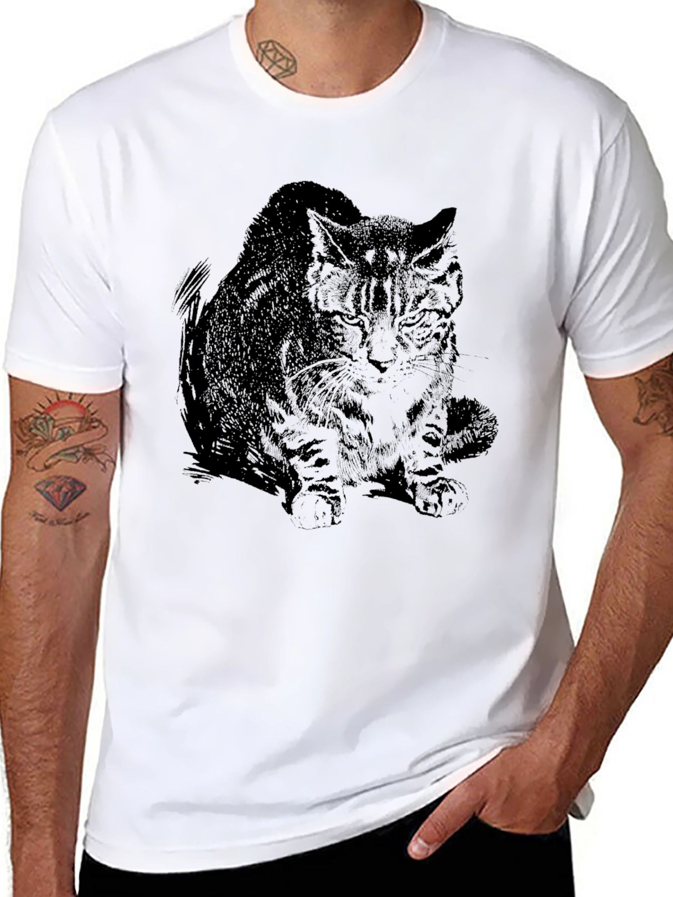 Black Black Cat Graphic T-Shirt view 8